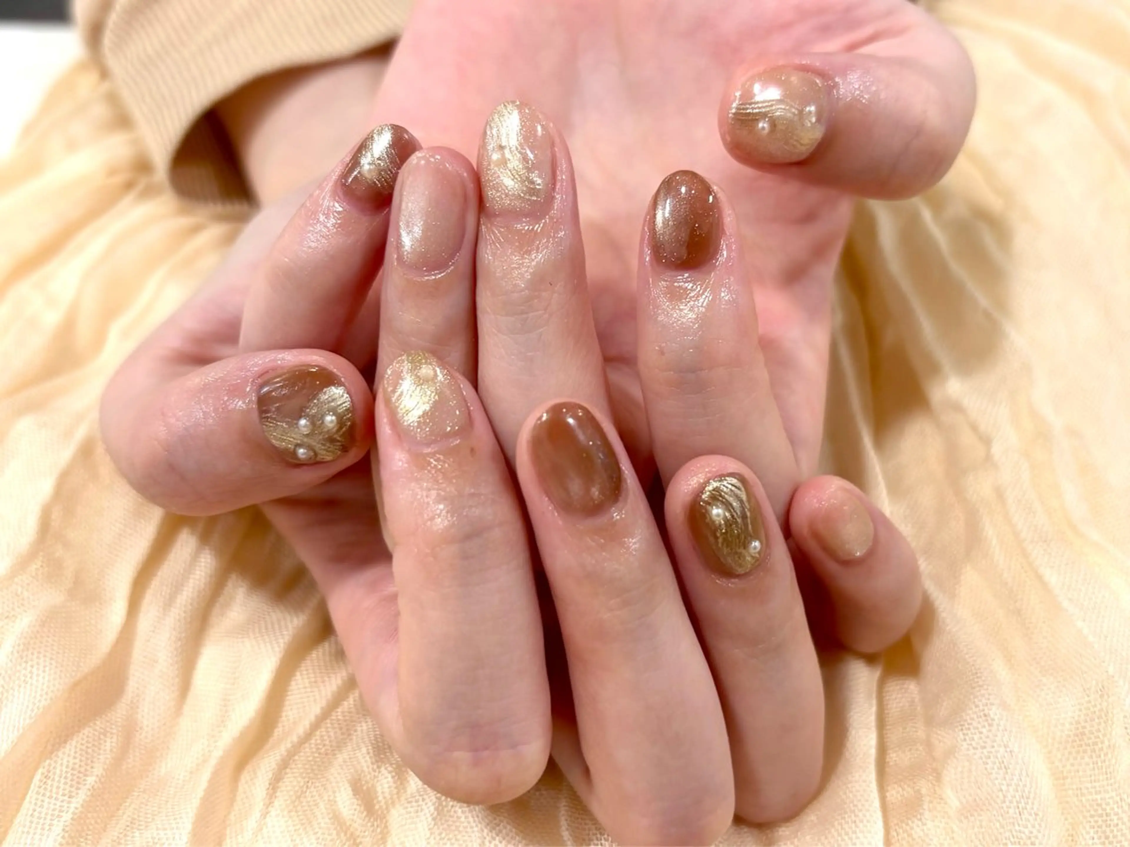 ネイル ジェルネイル マグネットネイル ニュアンスネイル パラジェル シンプルネイル ハンドネイル Lino中目黒 🎀 パラジェルのネイルデザイン