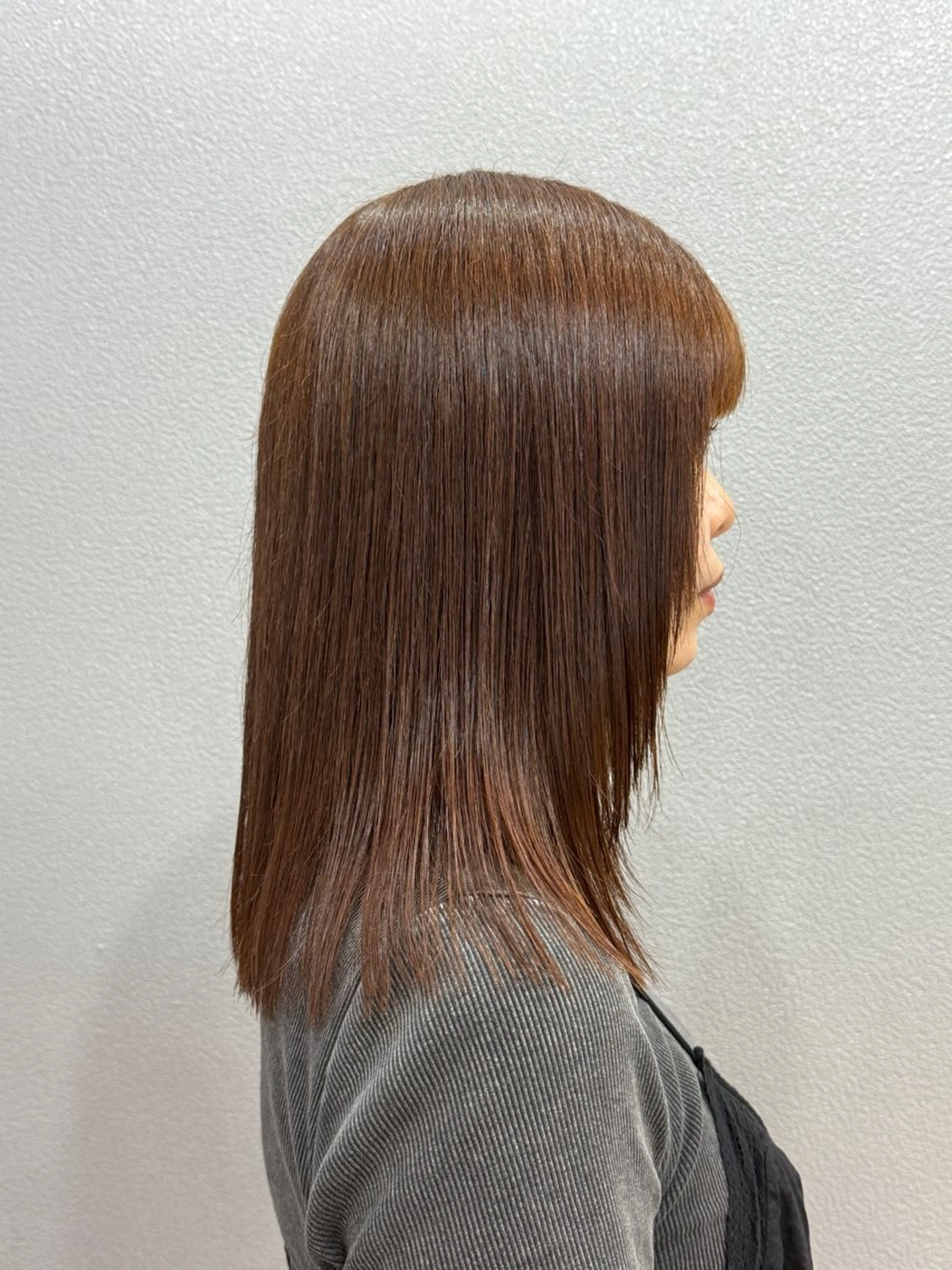 ミディアム カラー ブラウンカラー オレンジ オレンジブラウン 透明感カラー/パーマ 🌀アオノのヘアスタイル