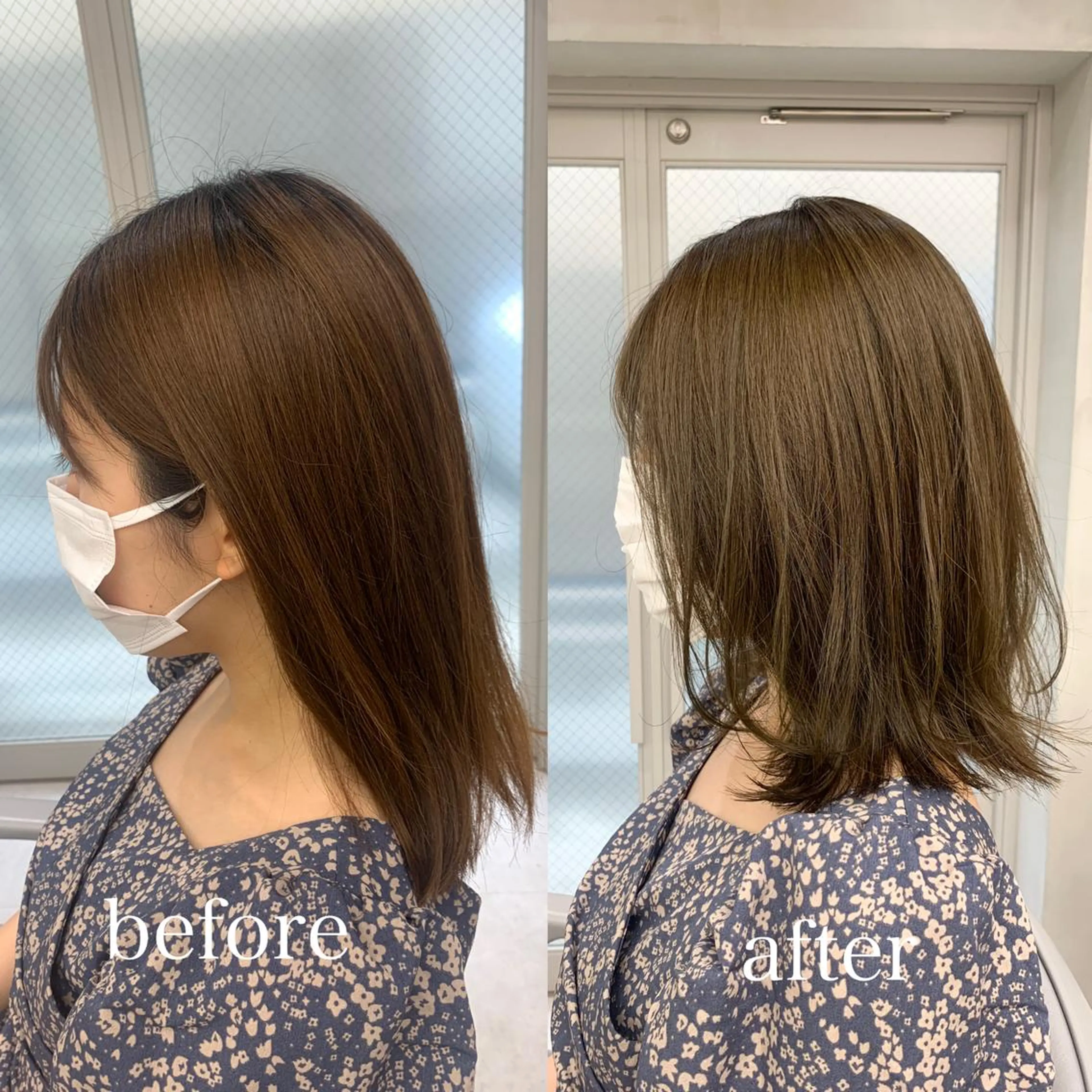 ミディアム カラー カット ヘアカラー トリートメント 【くせ毛さんのお悩み 解決🍀】栗橋のヘアスタイル