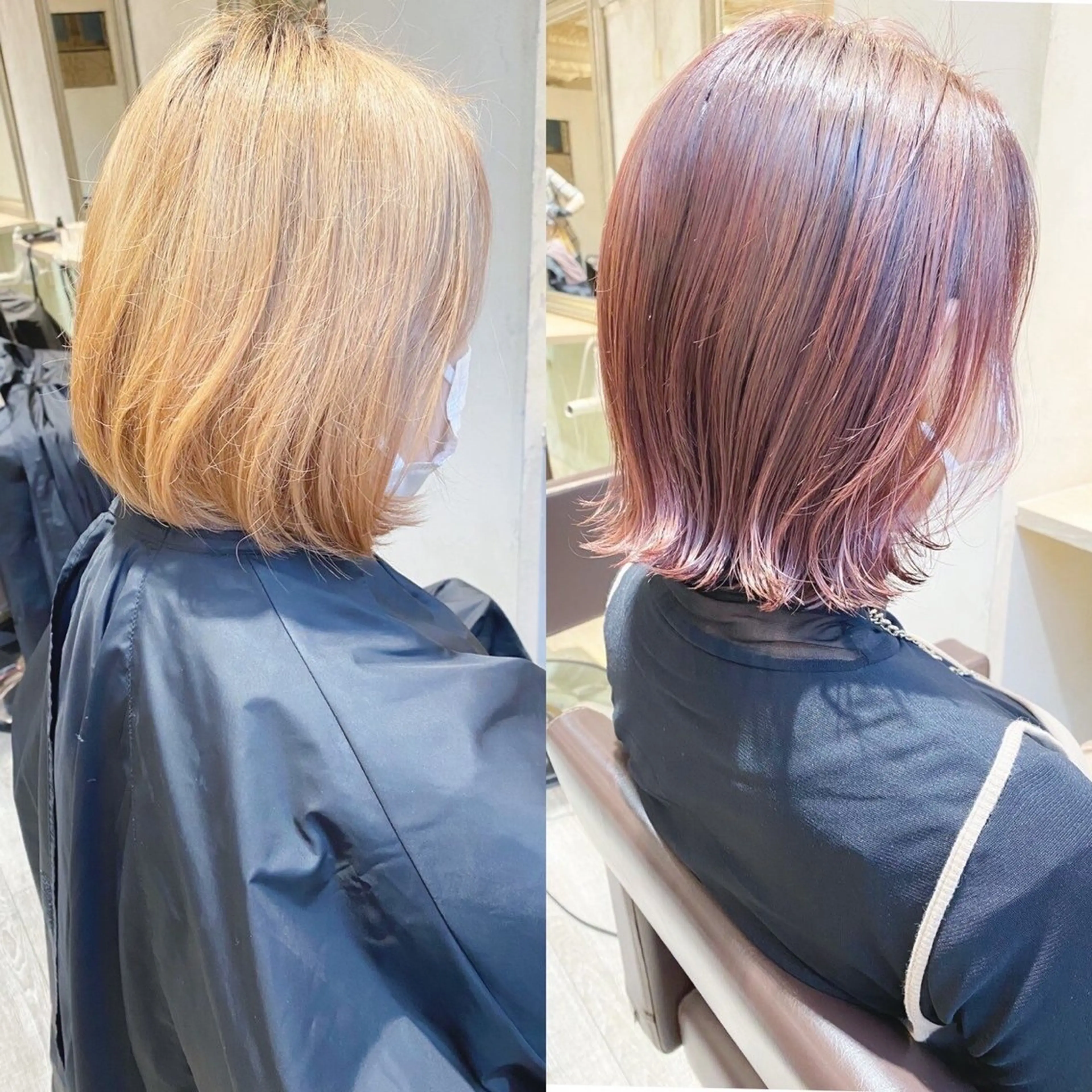 セミロング カラー 切りっぱなしボブ 透明感カラー ボブ くびれヘア 顔まわりレイヤー 🧡モニター募集🧡 伊藤はるかのヘアスタイル