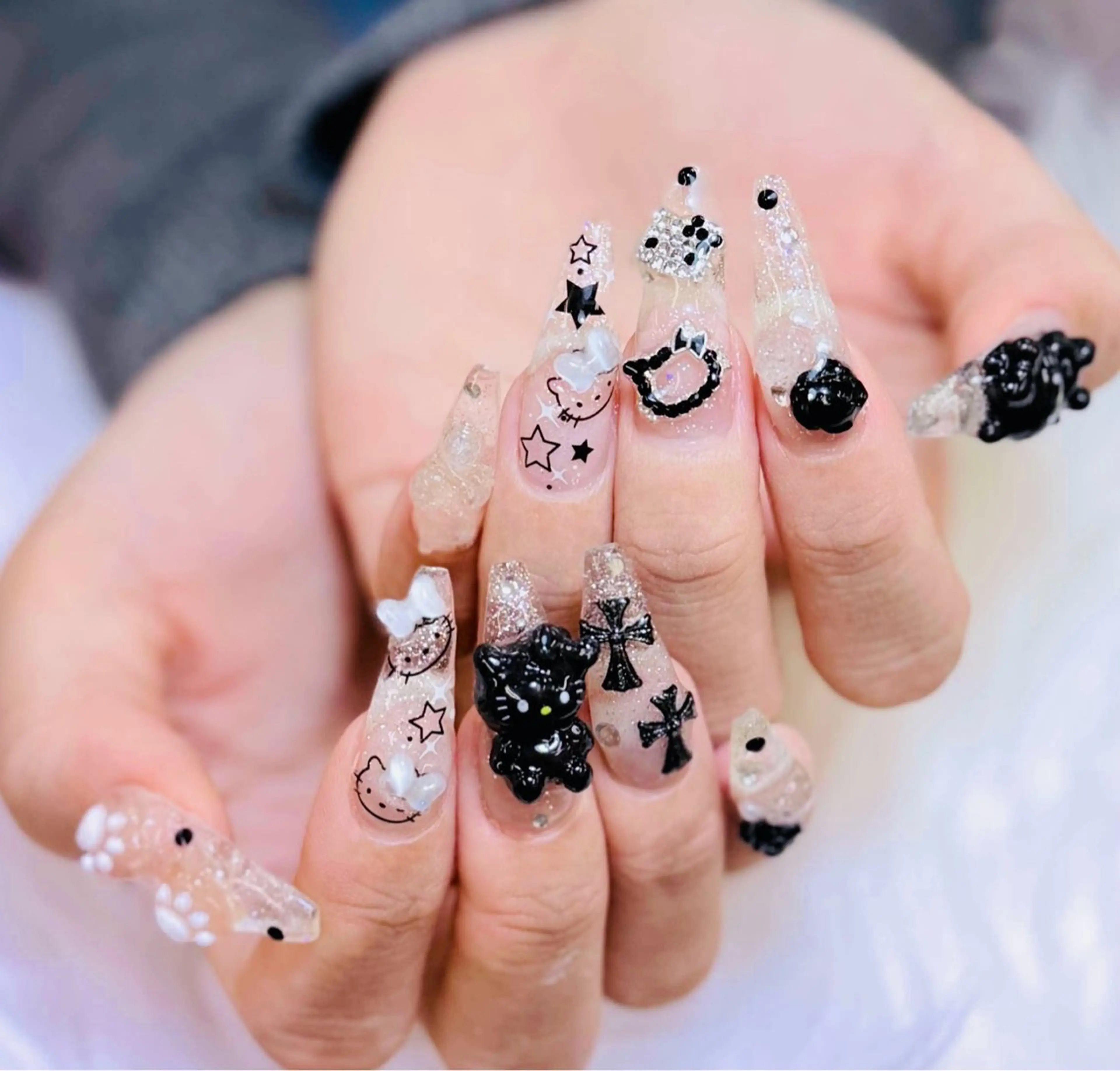 ネイル チークネイル 長さ出し フラッシュネイル フレンチネイル グラデーション ハンドネイル AN NAIL SALONのネイルデザイン