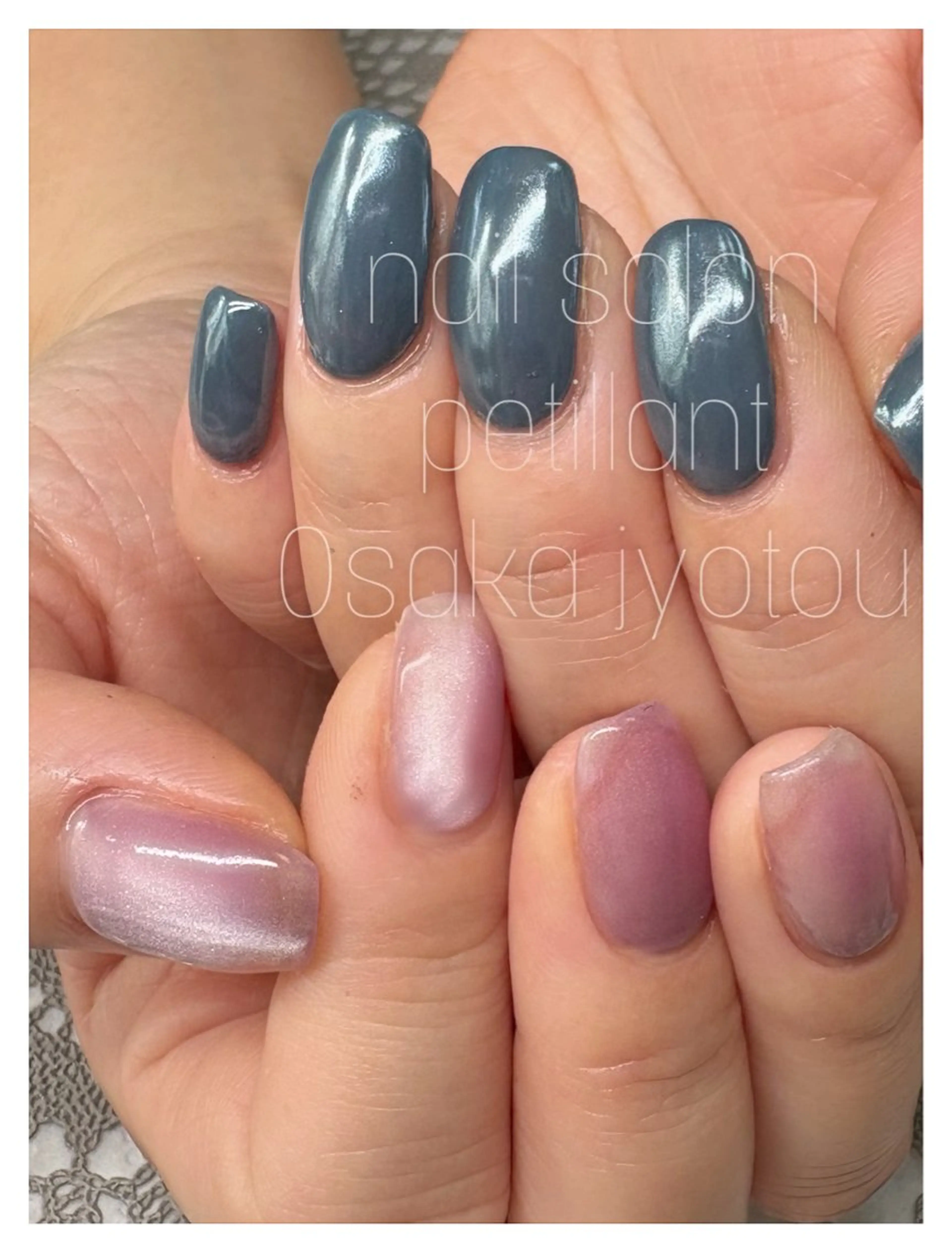 ネイル アートネイル オーロラネイル マグネットネイル nail salon petillantのネイルデザイン