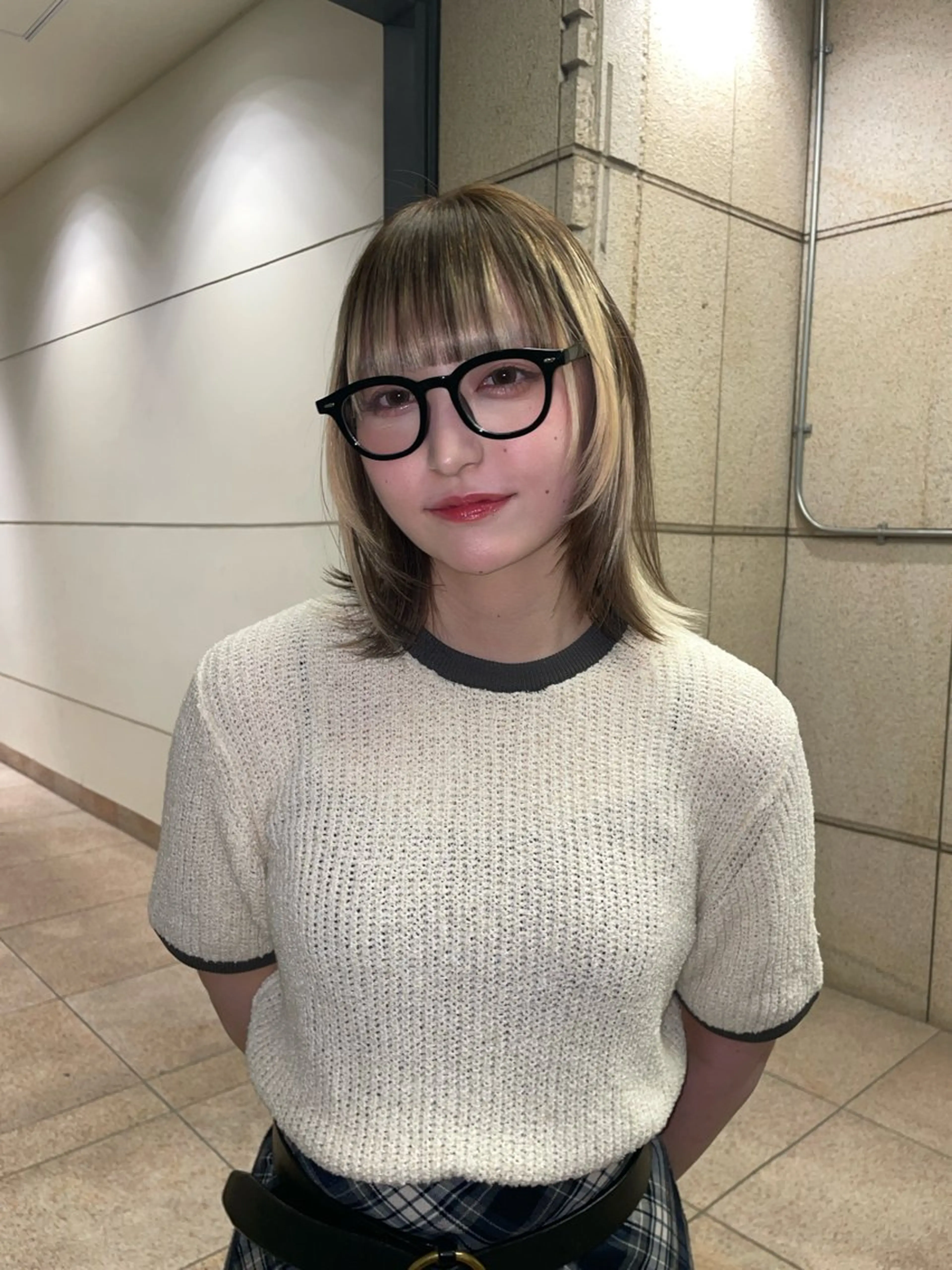 ミディアム カラー フジヤ サイタのヘアスタイル