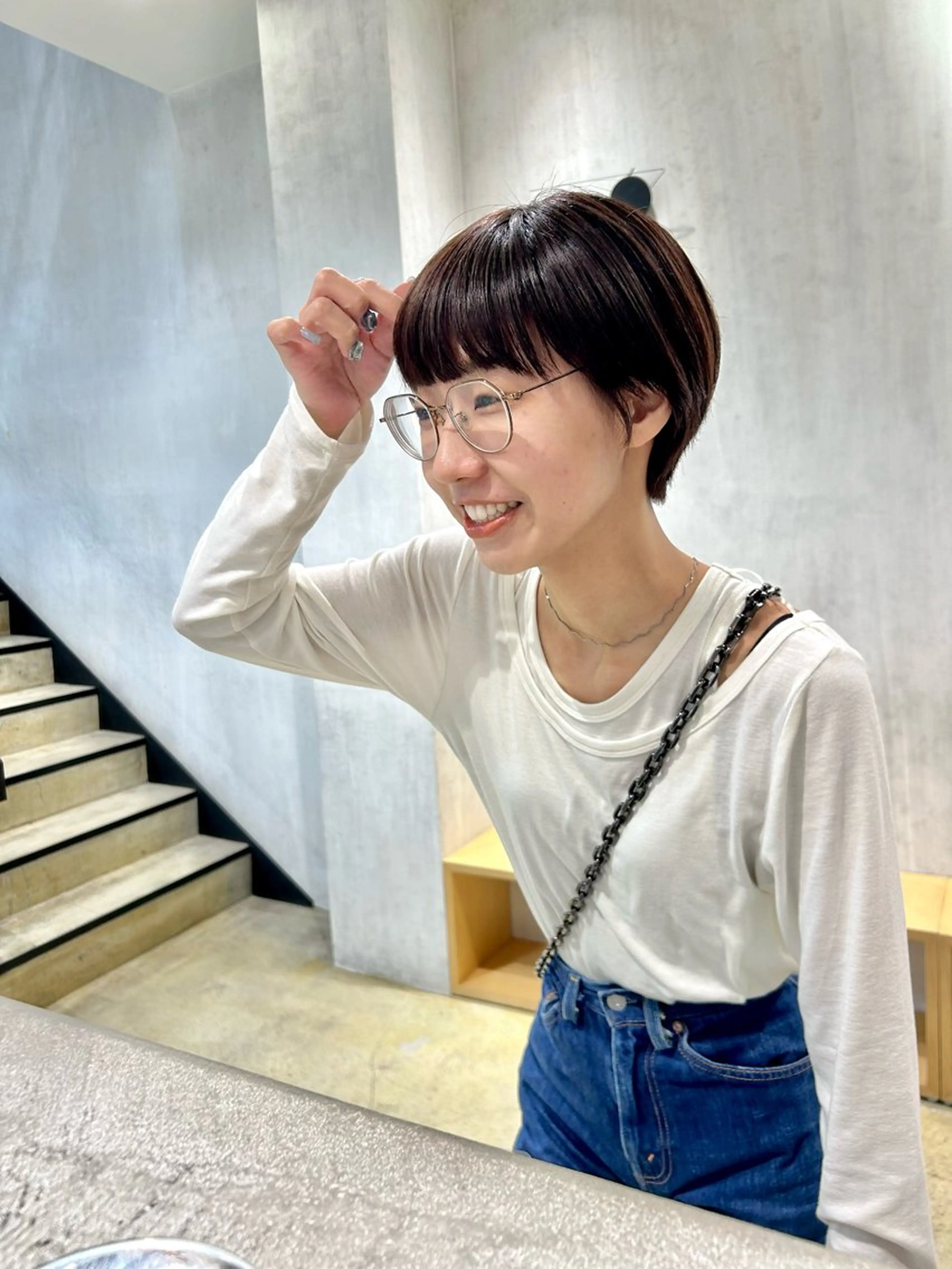 ショート 丸みショート ショートヘア レイヤーカット/ツヤ 縮毛矯正/アチワのヘアスタイル