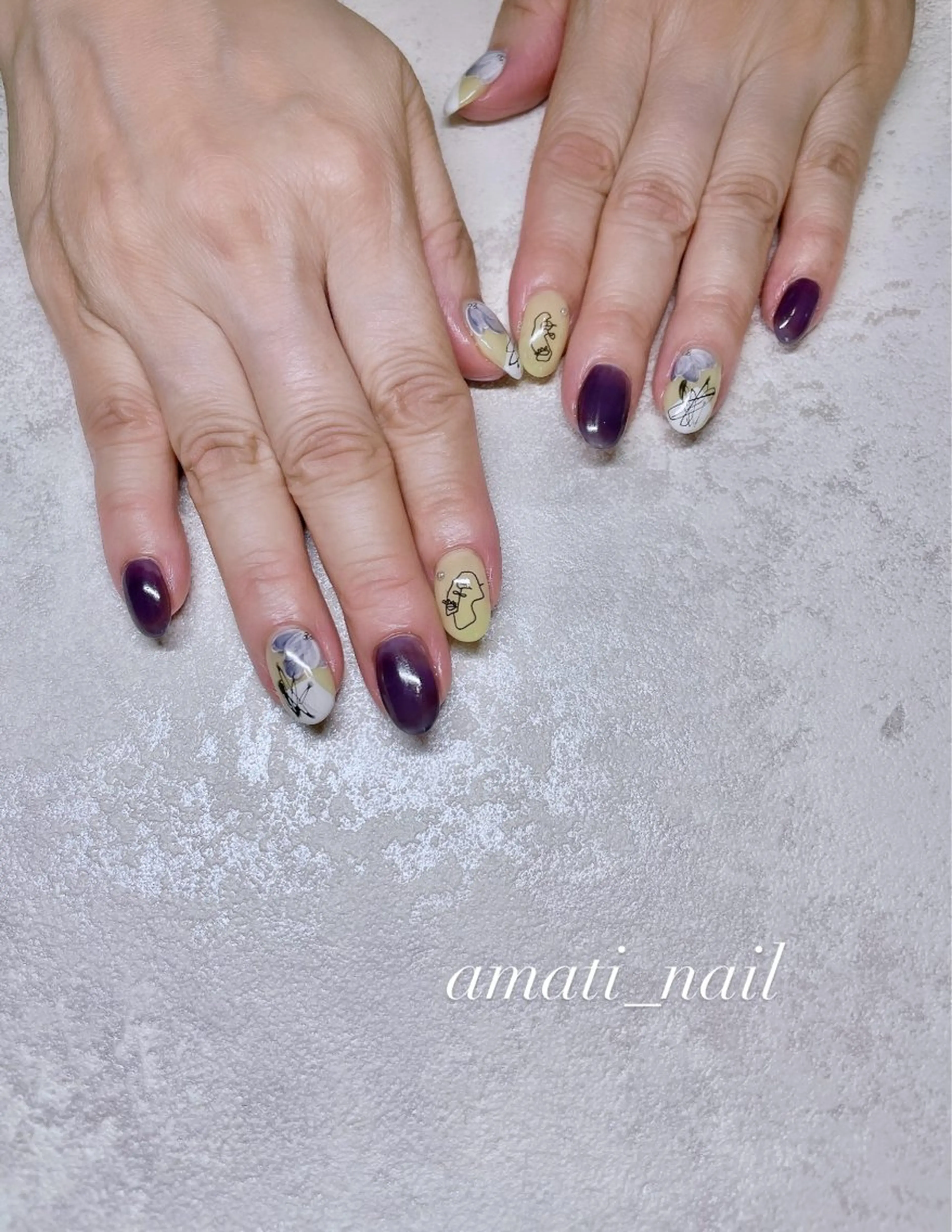 ネイル フットネイル ジェルネイル マグネットネイル ミラーネイル ニュアンスネイル ハンドネイル amati_nail TAKAKOのネイルデザイン