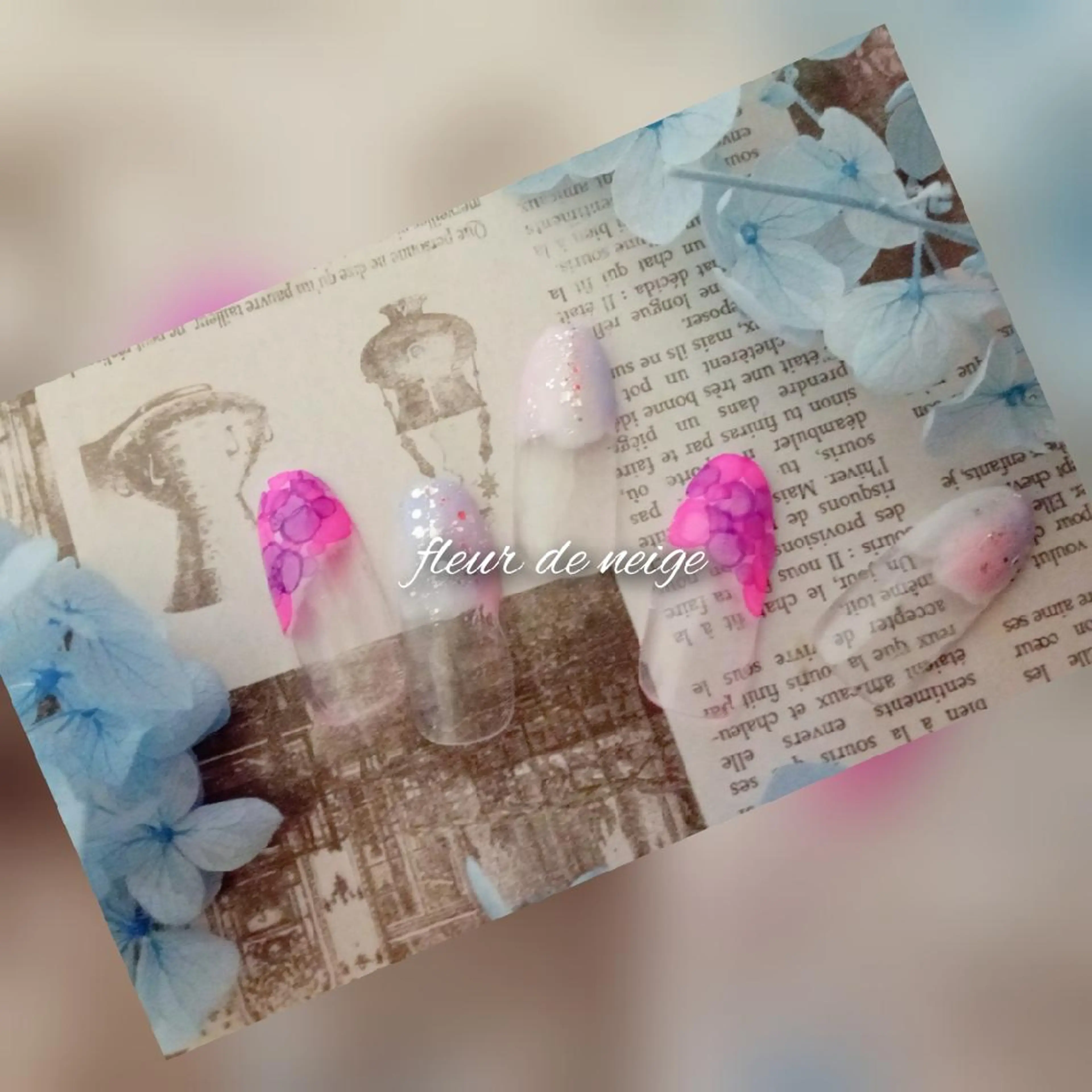 ネイル グラデーション キラキラネイル ニュアンスネイル ハンドネイル flure de neige yukiのネイルデザイン