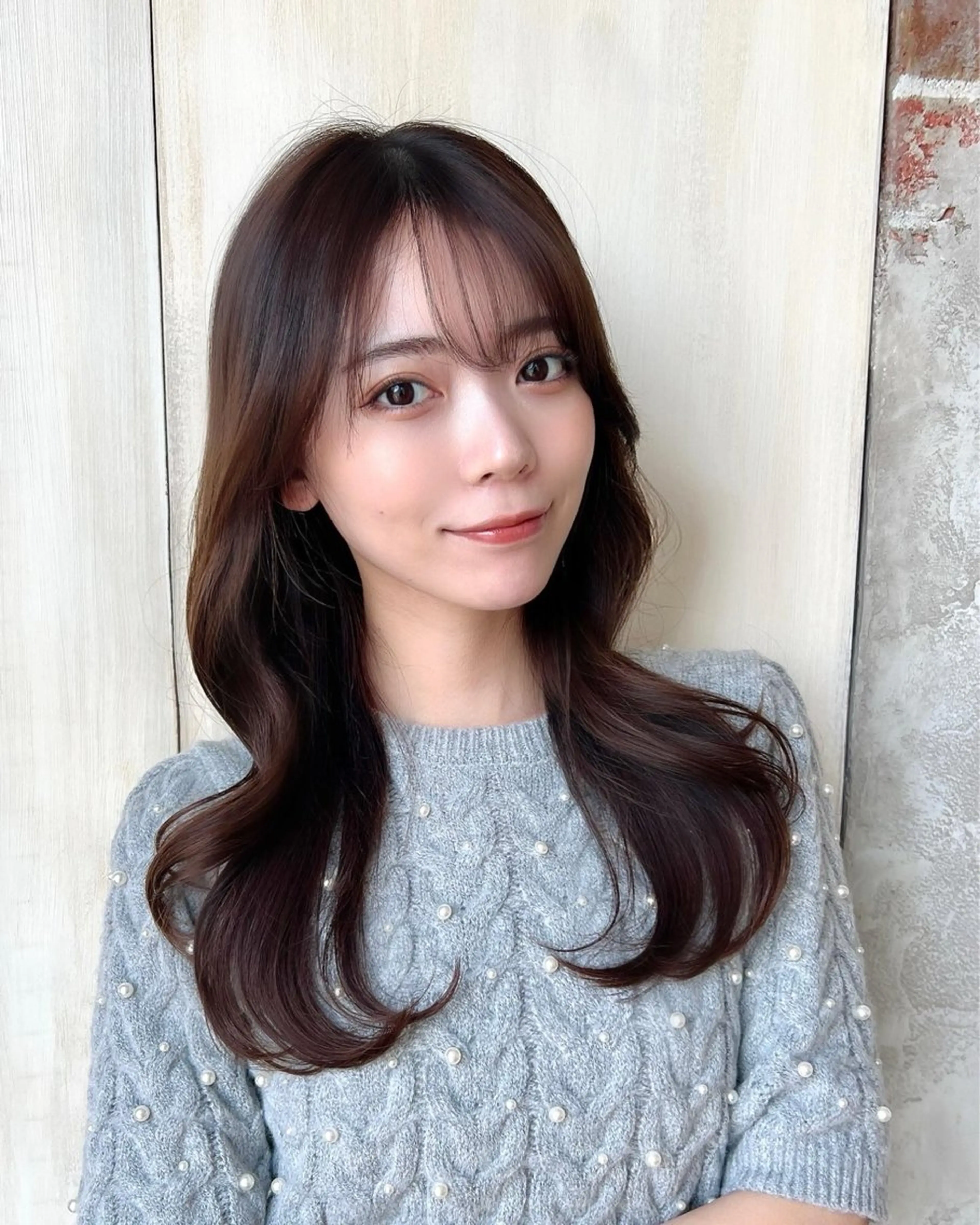 セミロング くびれヘア 顔まわりレイヤー 顔周りカット 韓国風ヘア レイヤーカット 🧡くびれヘア/前髪 顔周り🧡久原結衣のヘアスタイル