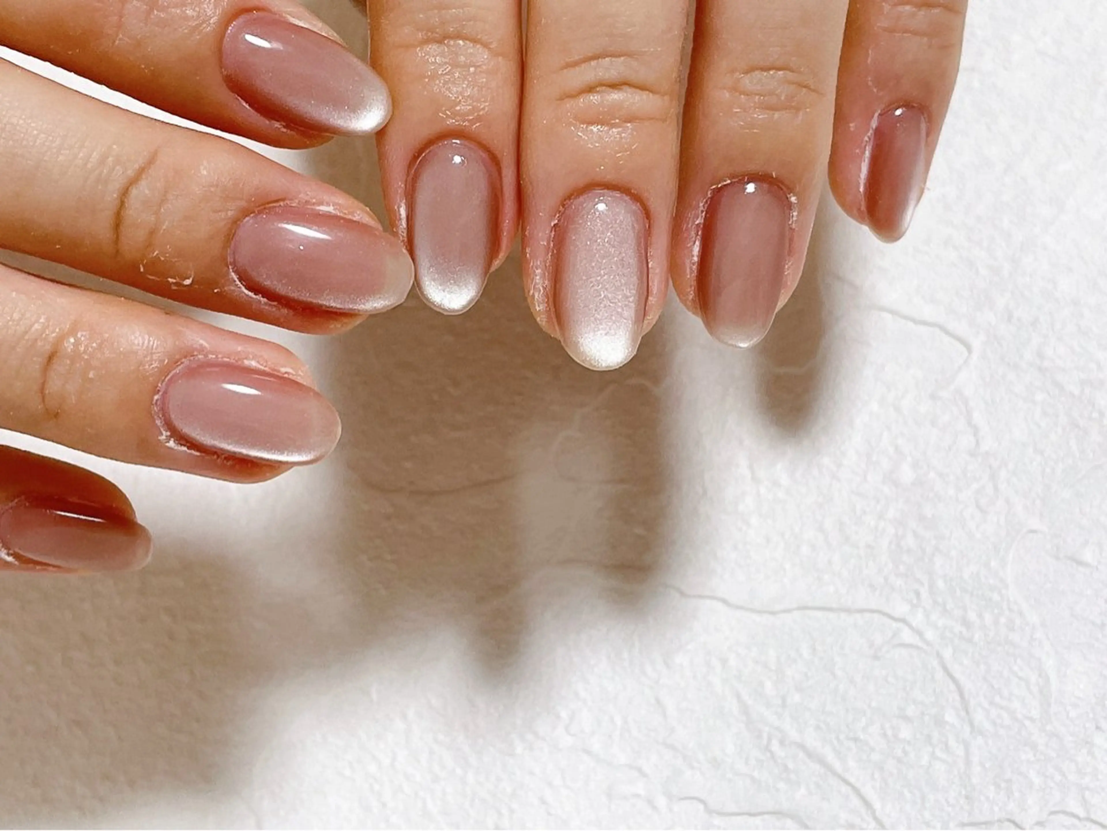 ネイル オーロラネイル フットネイル フレンチネイル ジェルネイル 韓国ネイル フットネイル kiki nail たまプラーザのネイルデザイン