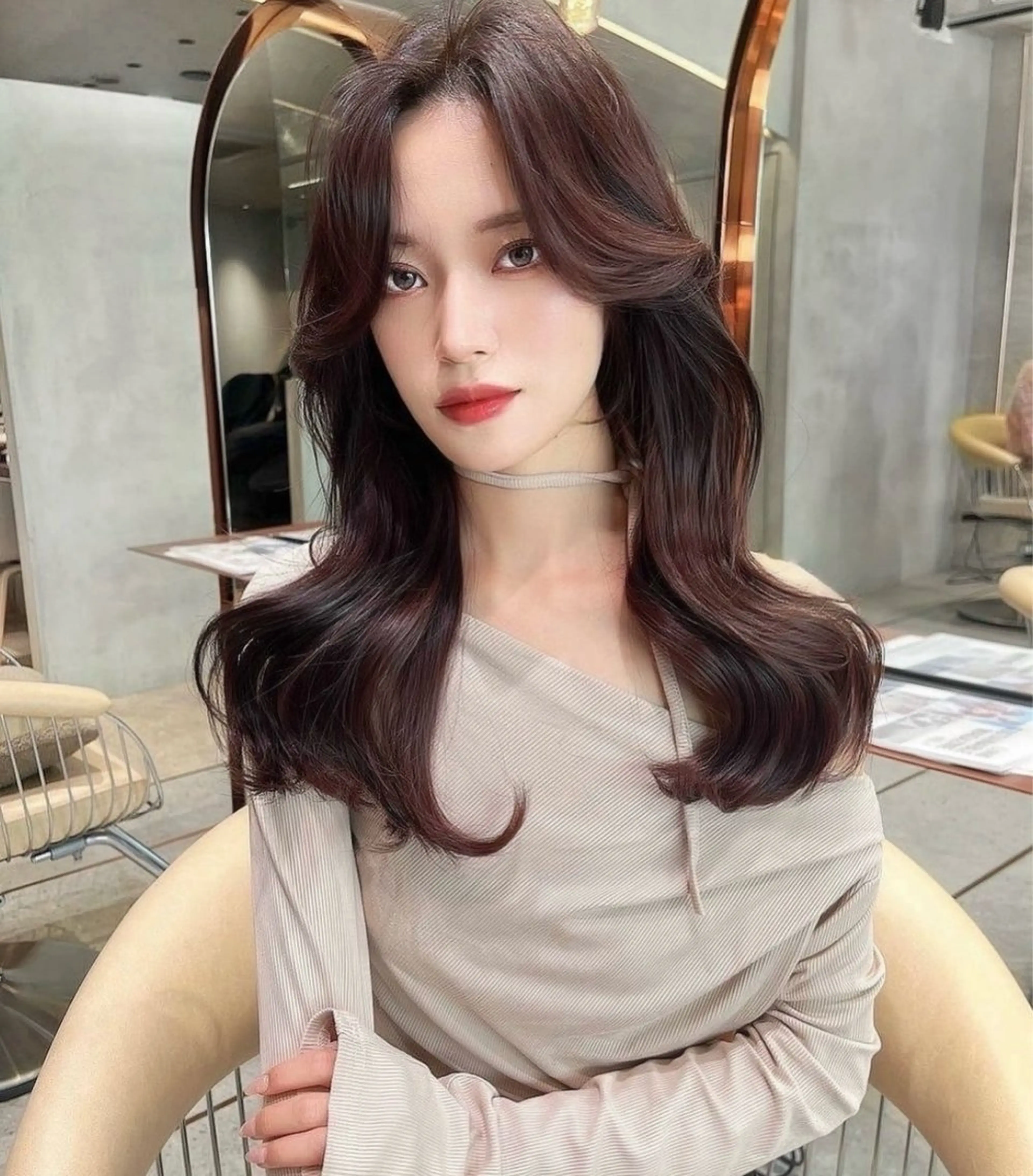 カラー レイヤー/髪質改善 /透け感カラー/艶髪のヘアスタイル