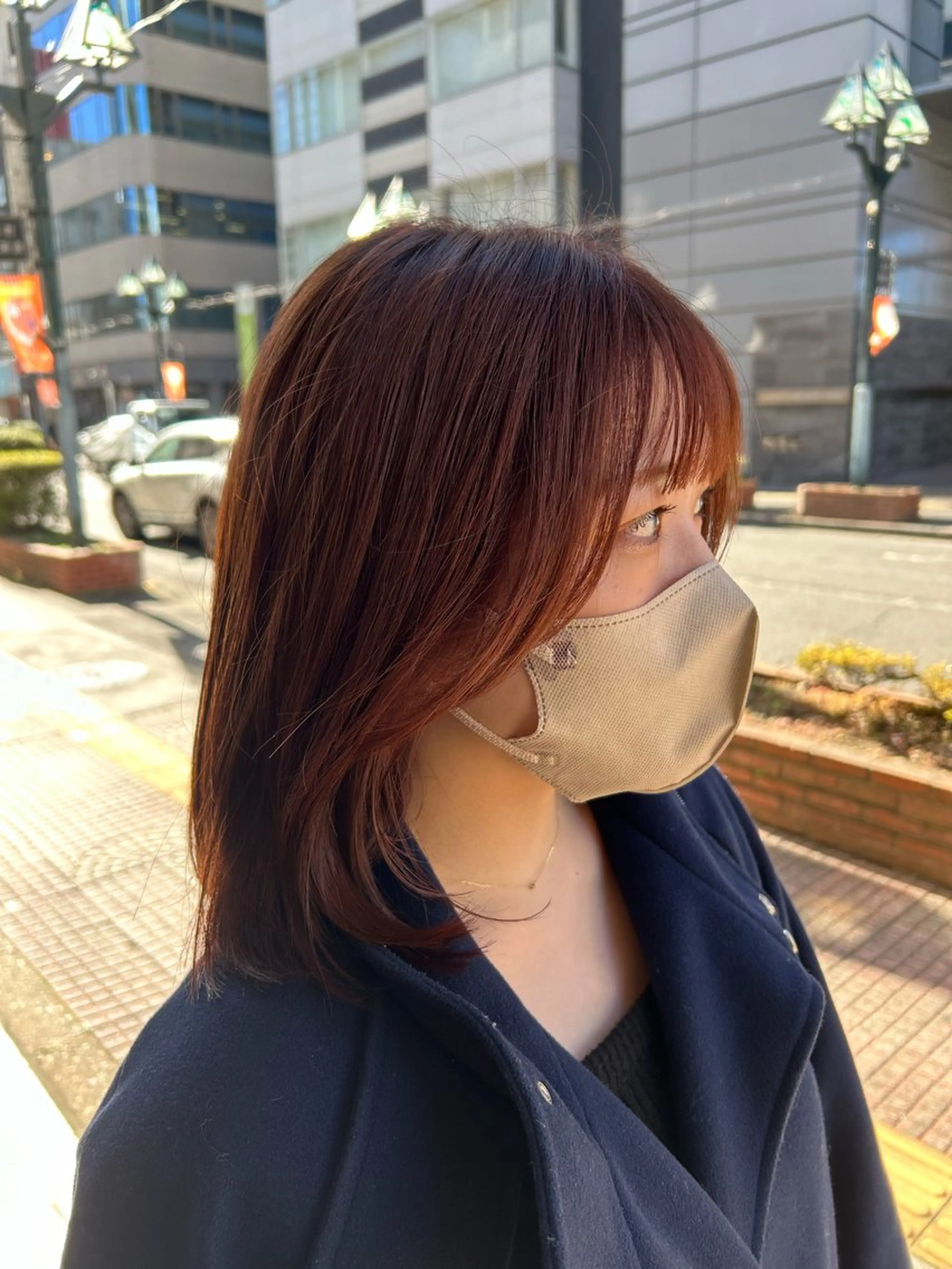 ミディアム カラー ベージュカラー ピンクカラー ピンクベージュ ナルミ ケイスケのヘアスタイル