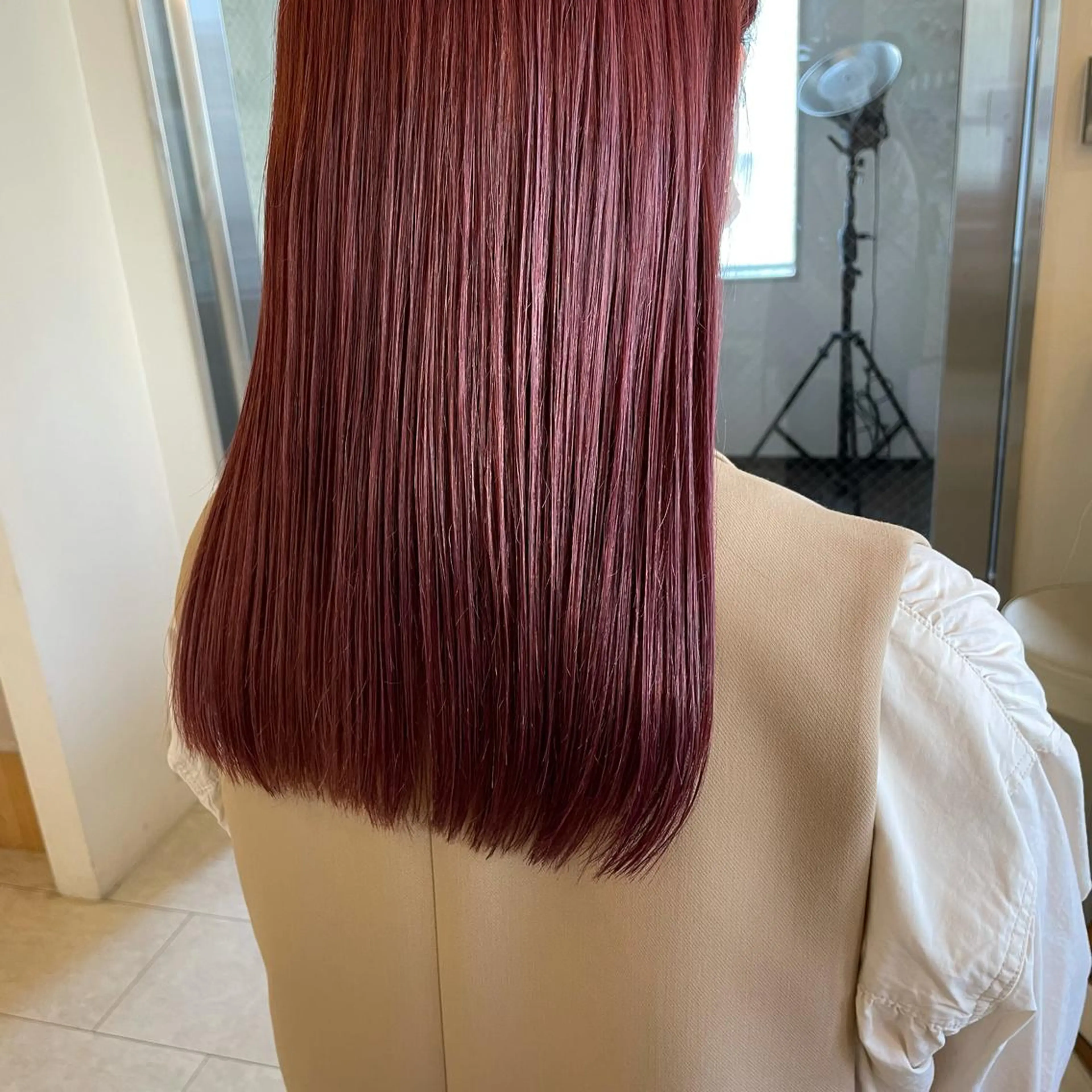 セミロング ピンクラベンダー カット ヘアカラー ボブウルフ／ボブ Satsuki【名駅のヘアスタイル