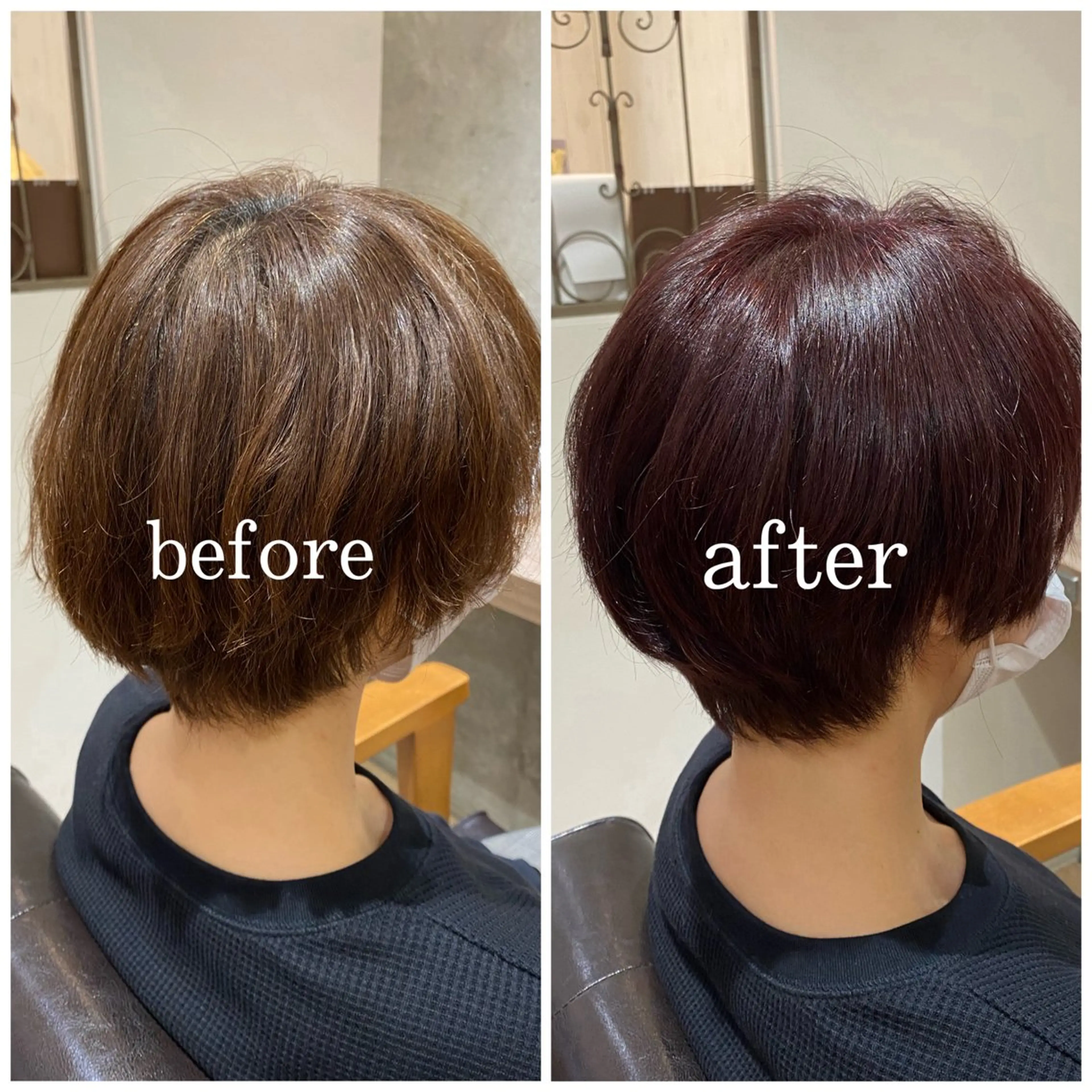 ショート ピンクブラウン yuzuki Agu臼井のヘアスタイル