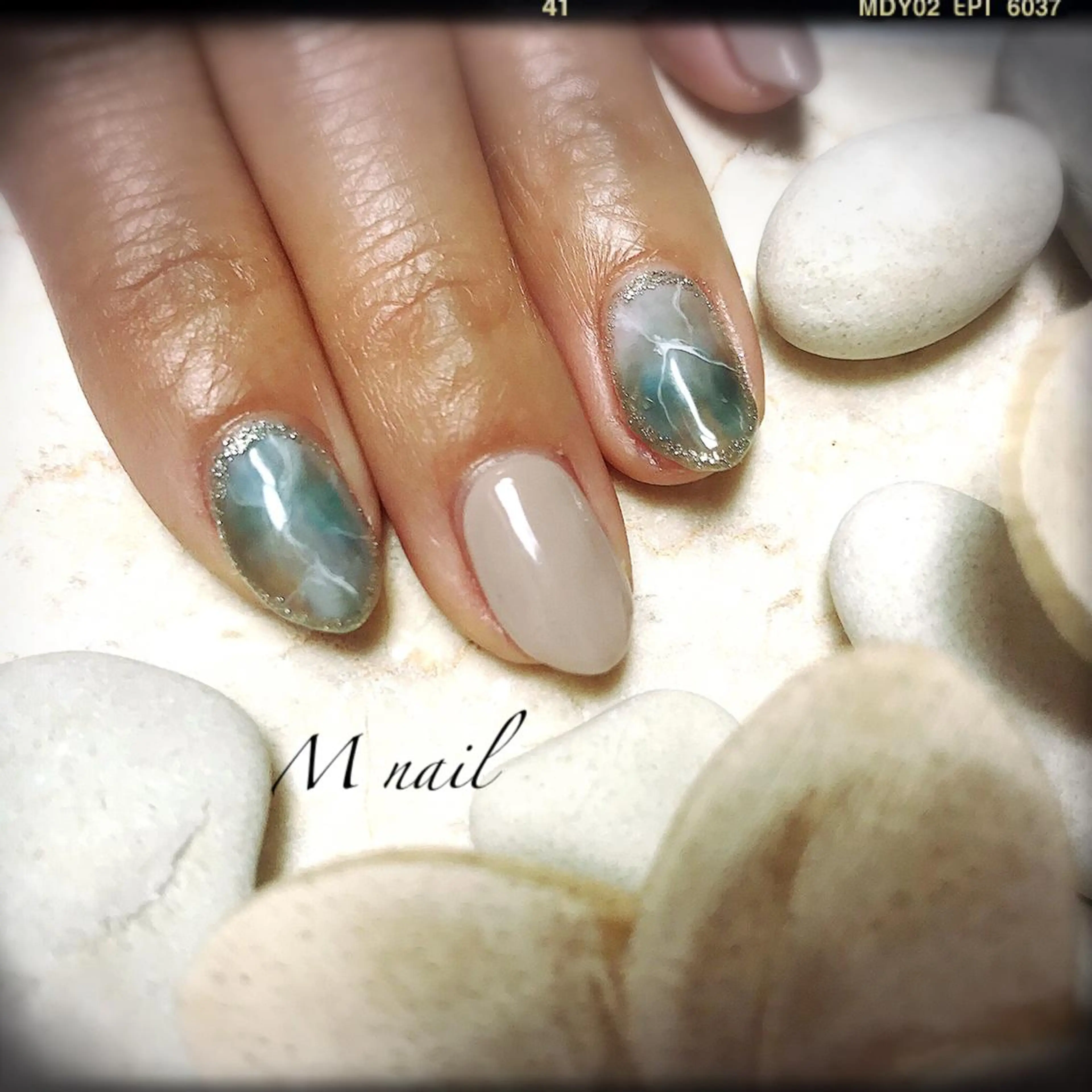 ネイル 大理石ネイル(マーブル) M nail 市原市ちはら台のネイルデザイン