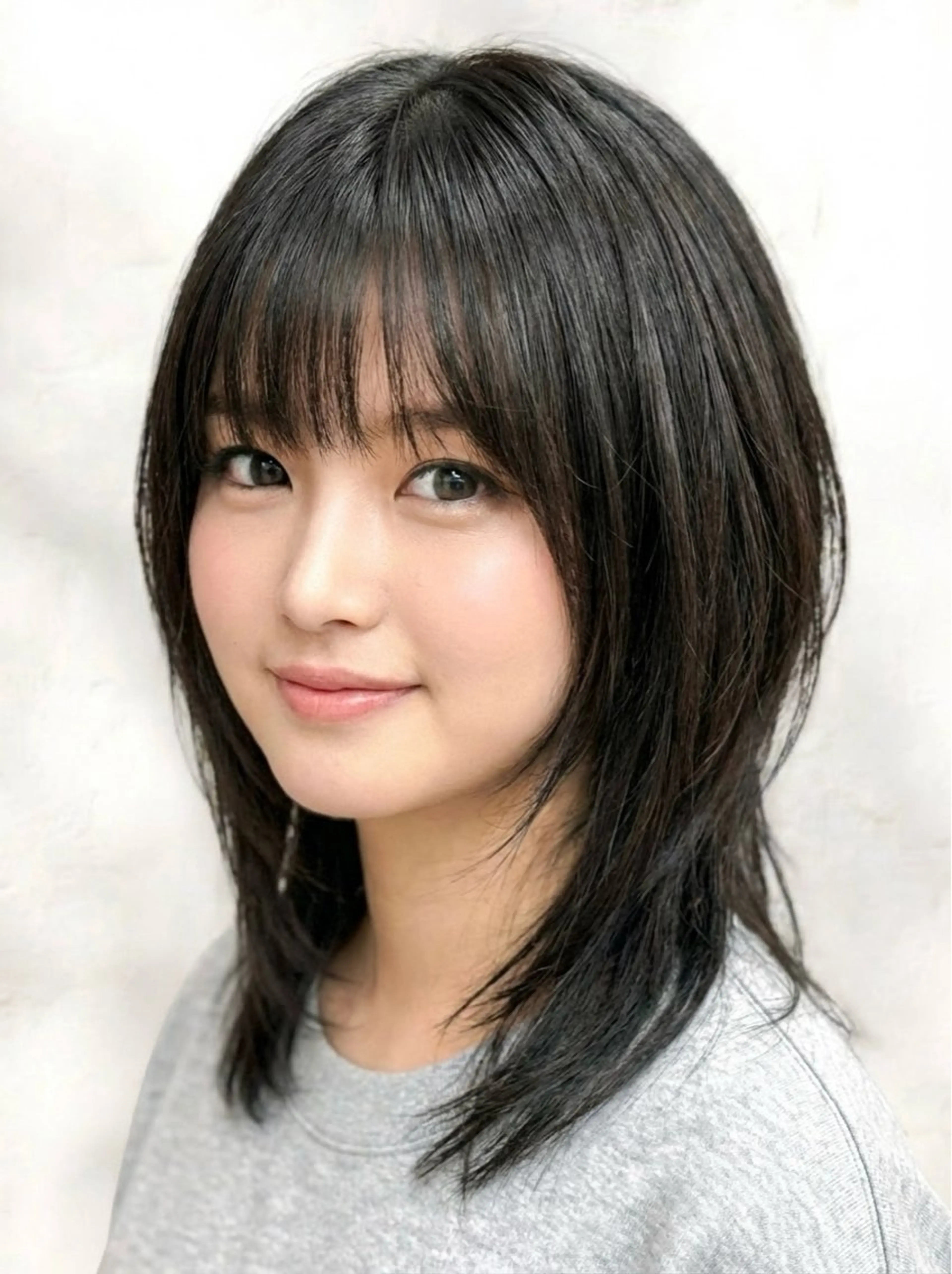 ミディアム カット 縮毛矯正 縮毛矯正/髪質改善 飯田公祐のヘアスタイル