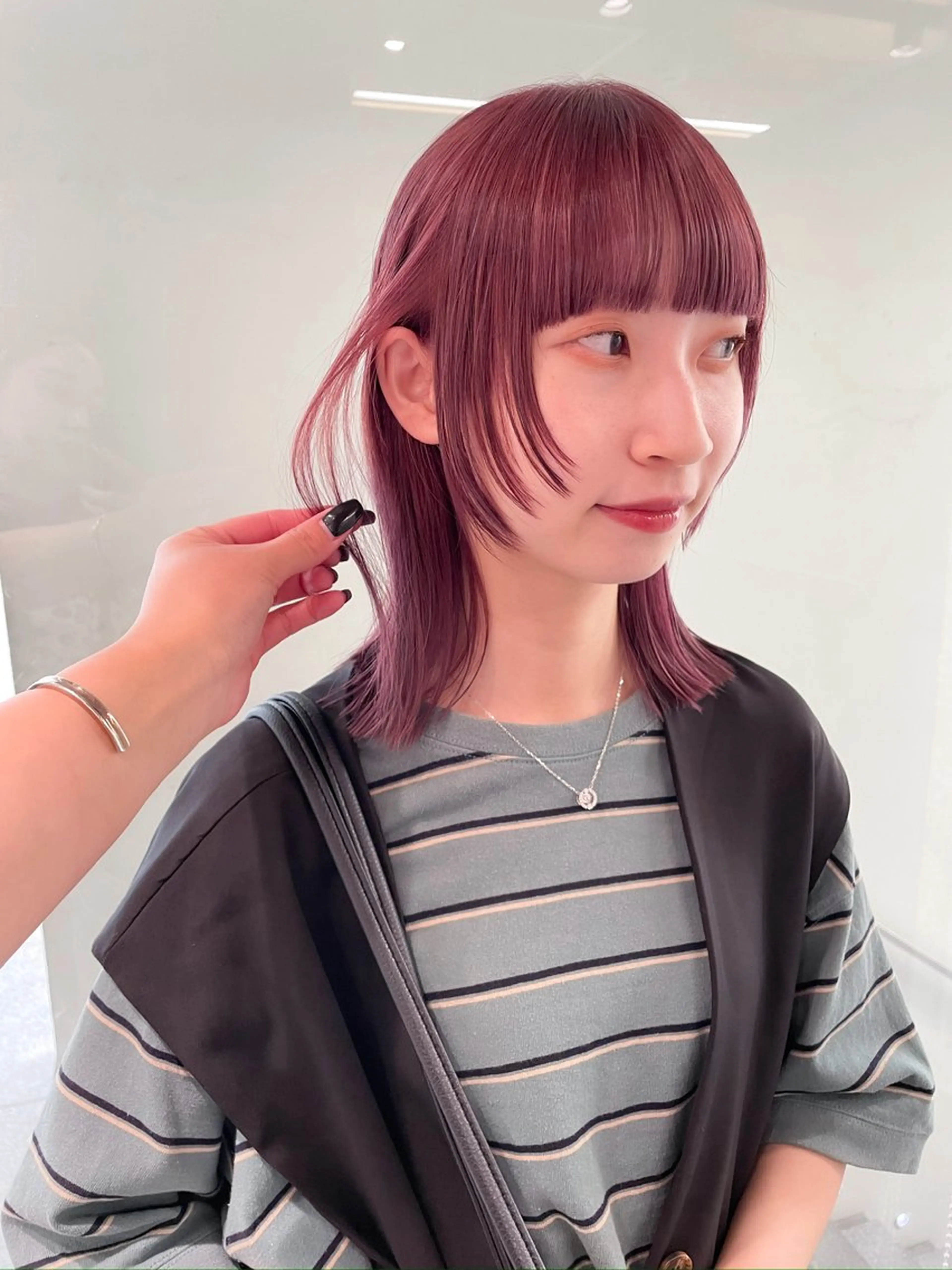 ミディアム カラー パーマ 💖美髪矯正💖 辻未侑のヘアスタイル