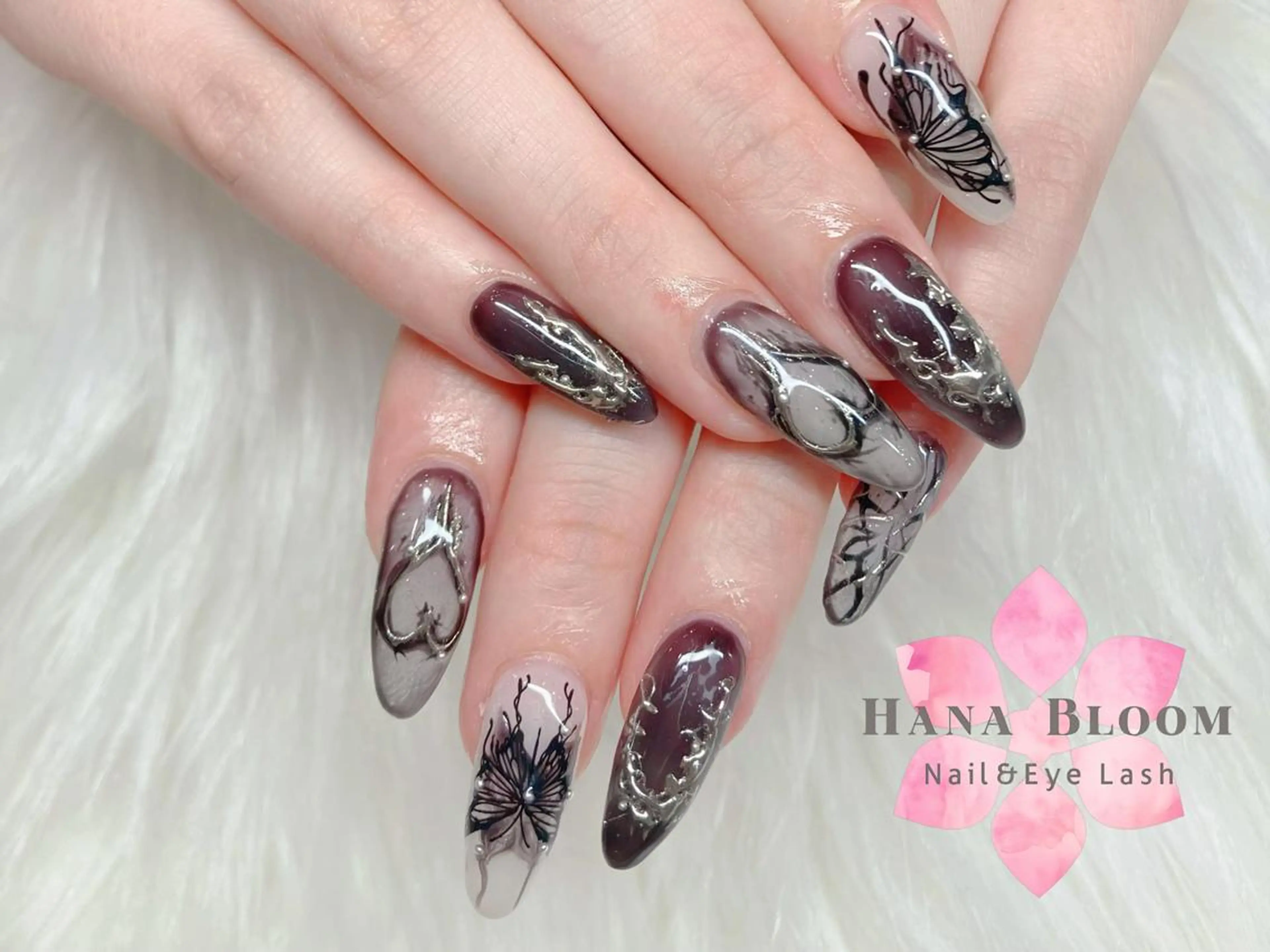 ネイル 長さ出し フレンチネイル ジェルネイル ガラスフレンチ 韓国ネイル Hana Bloom Nail💛Rinaのネイルデザイン
