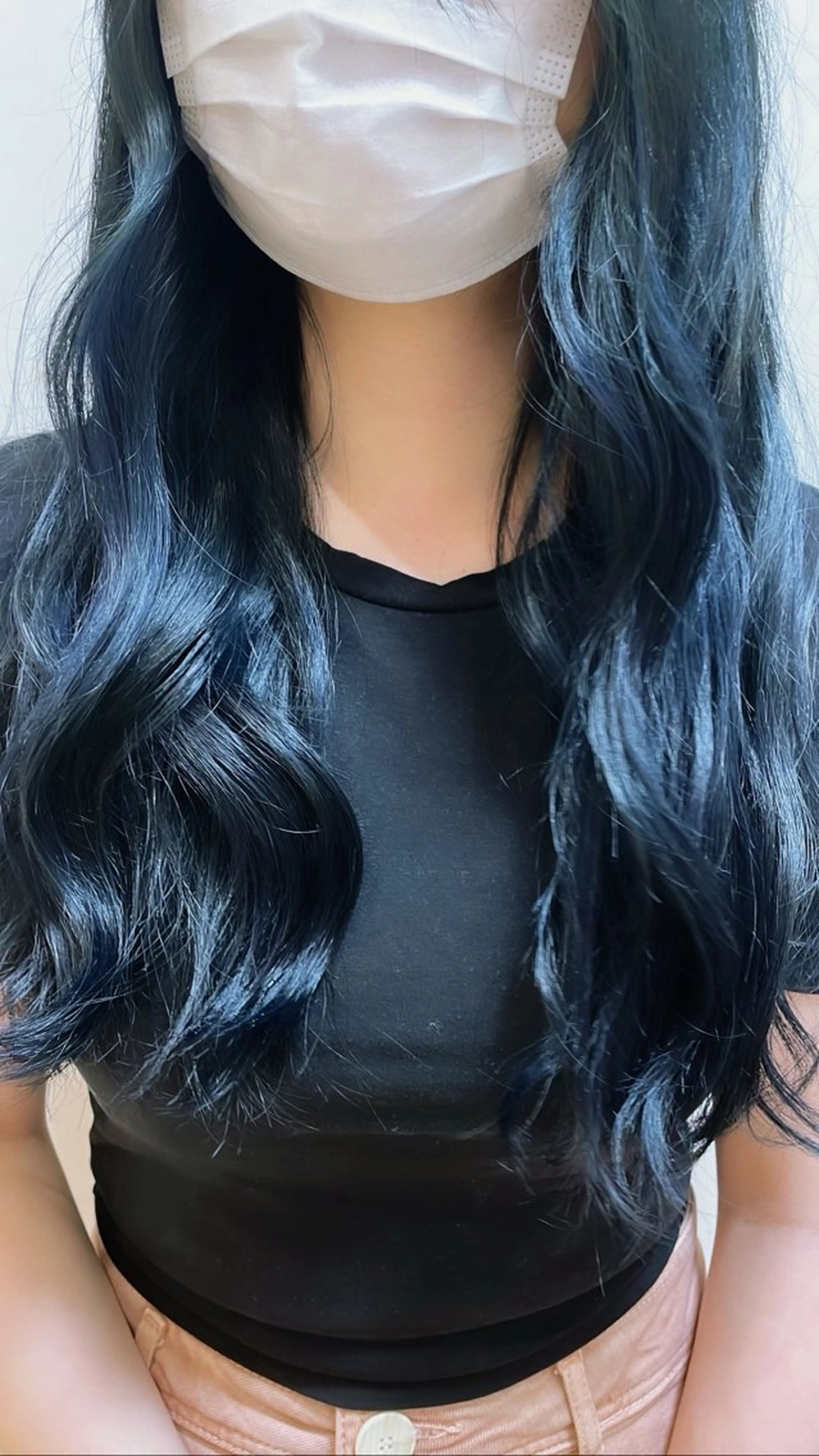 ロング カラー 黒髪 ブルーカラー ブルーブラック ニルツカモト/ RINAのヘアスタイル