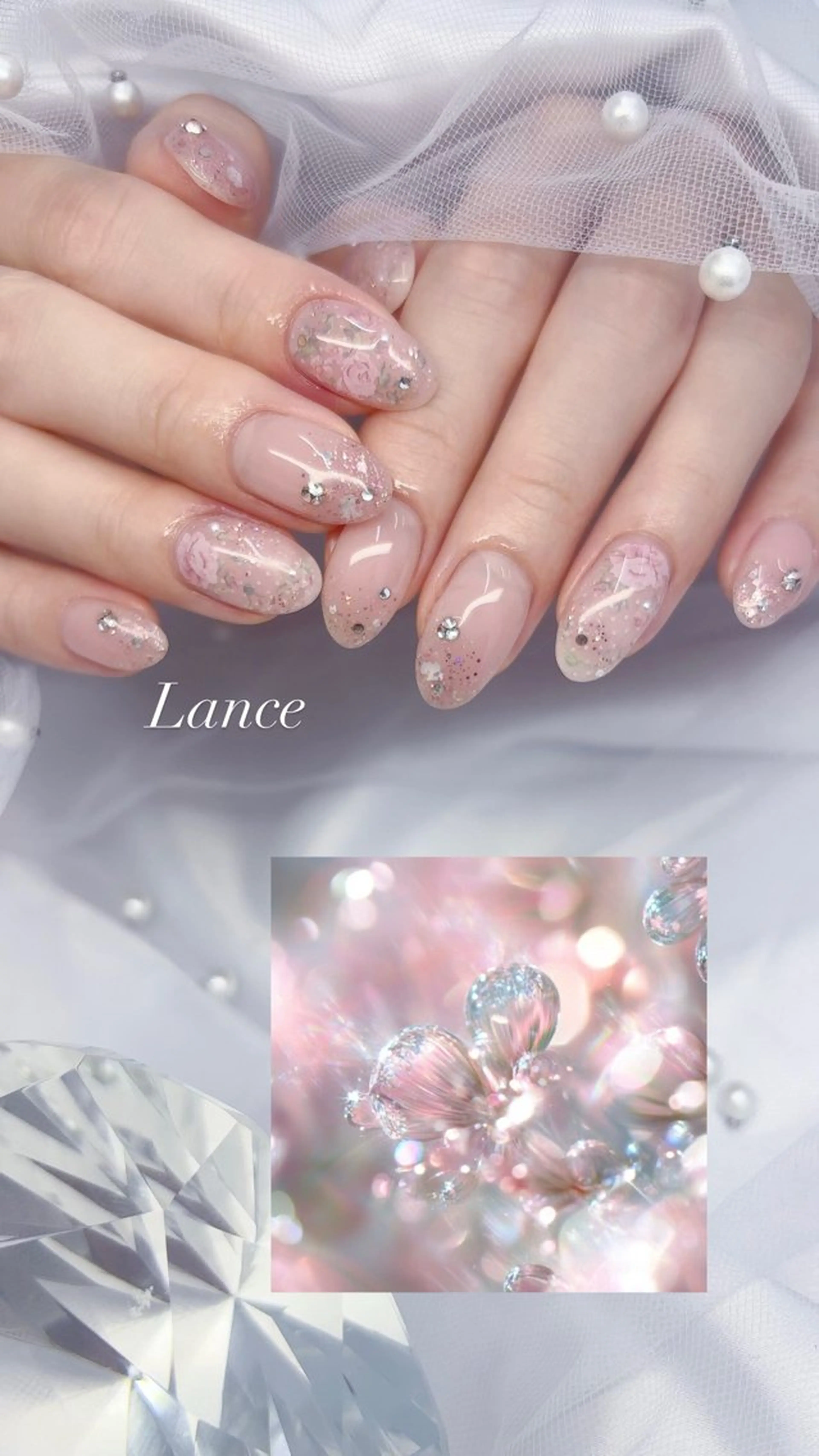 ネイル キラキラネイル 韓国ネイル ワンカラーネイル 春ネイル ワンホンネイル ハンドネイル Lance nailのネイルデザイン