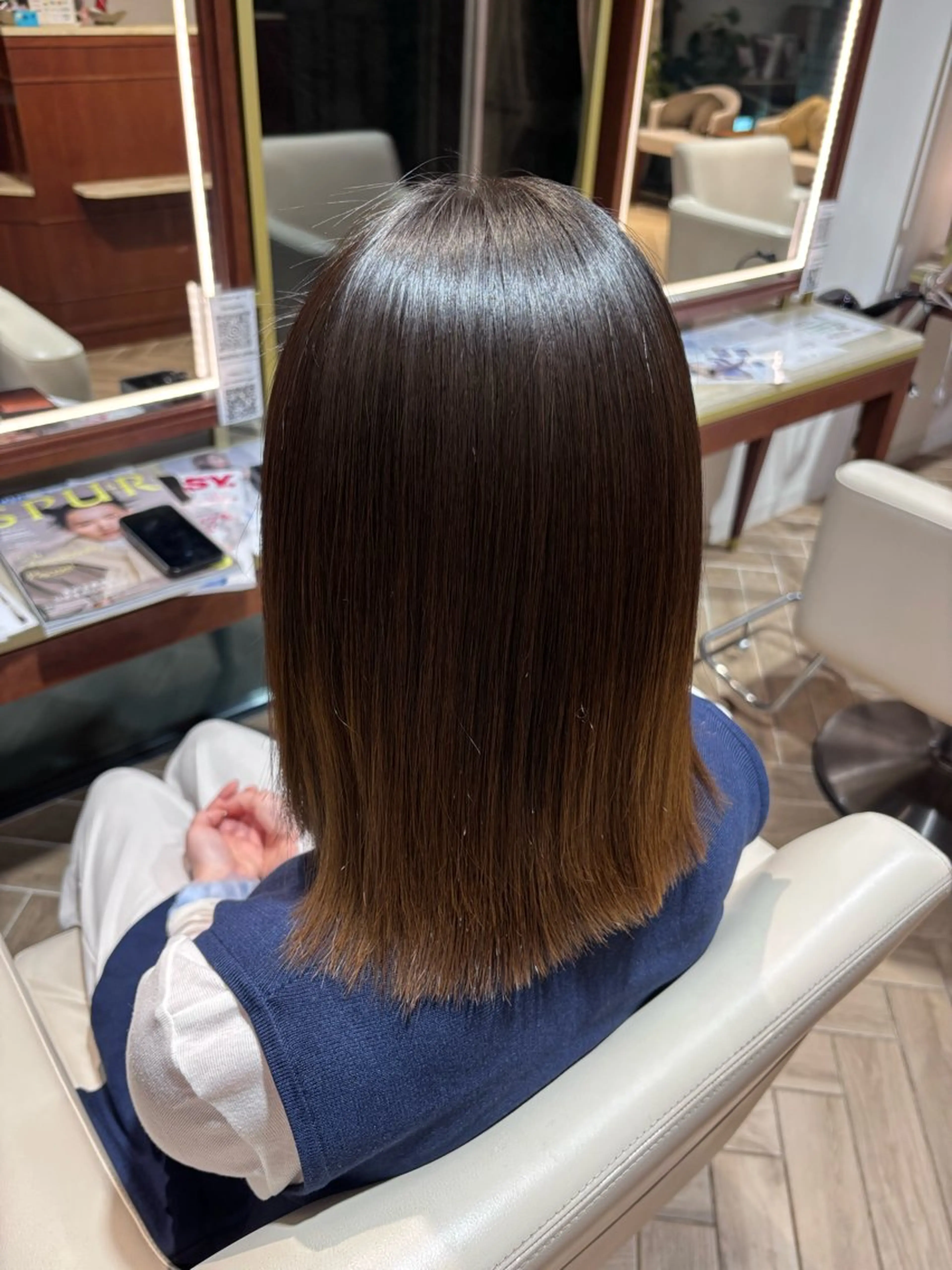 ミディアム 縮毛矯正 山中 あるのヘアスタイル