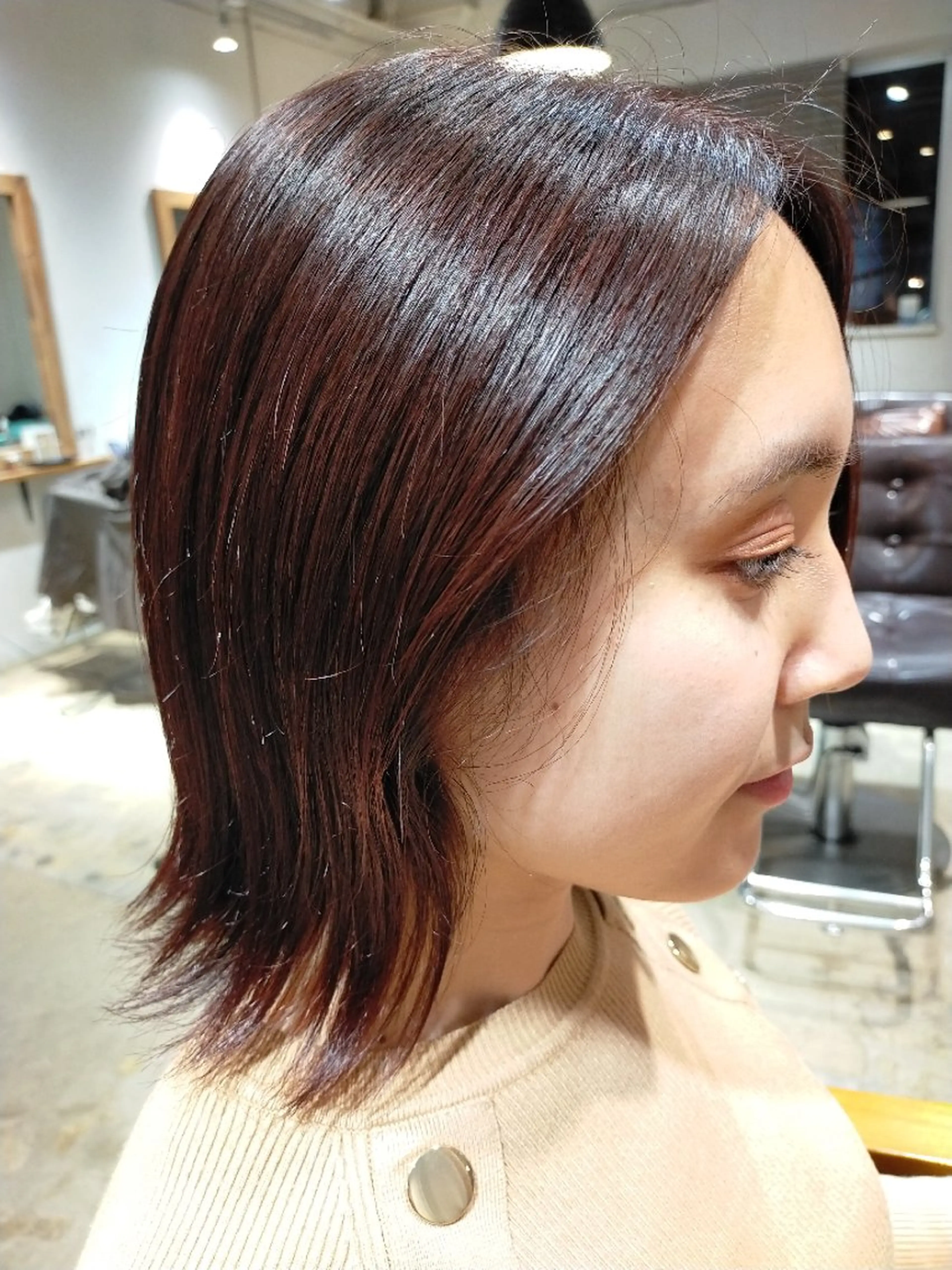 ミディアム カラー ピンクカラー カット ヘアカラー トリートメント Culumi クルミ 松井照雄/梅田茶屋町のヘアスタイル