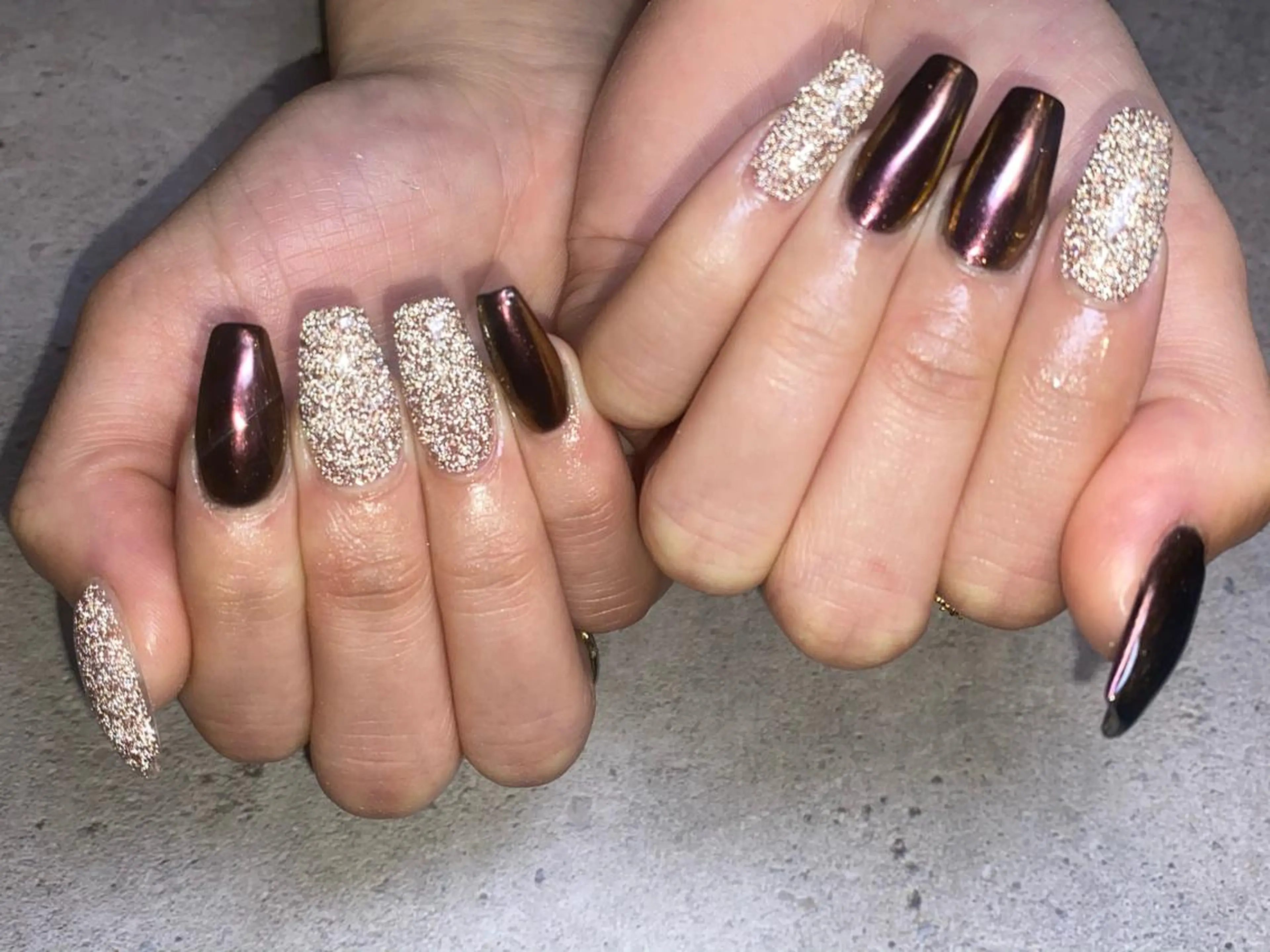 ネイル フラッシュネイル ミラーネイル ハンドネイル L'ecrin 田中のネイルデザイン