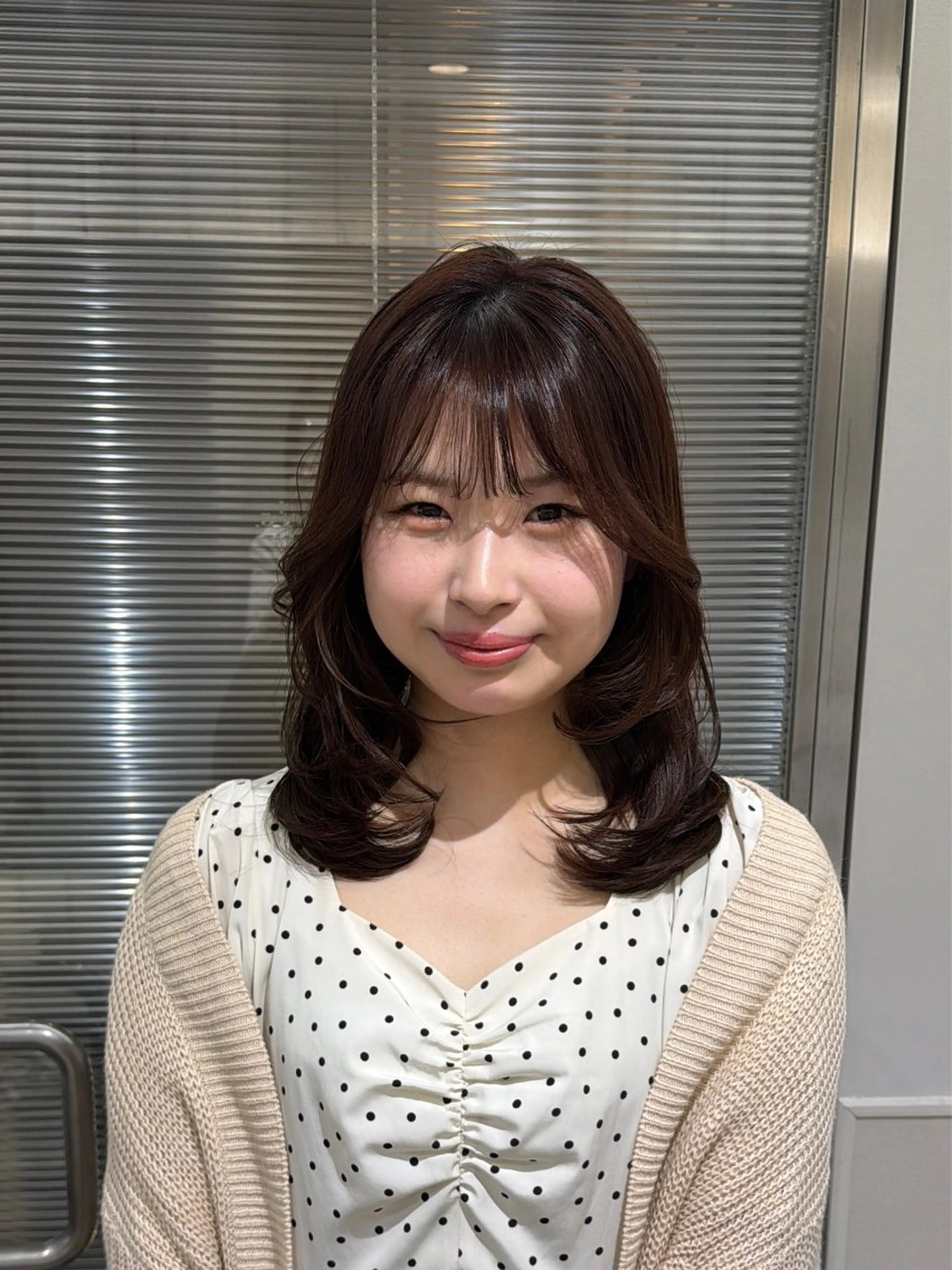 ミディアム カラー カット ヘアカラー 顔周り/透明感/銀座 🩵rinoのヘアスタイル