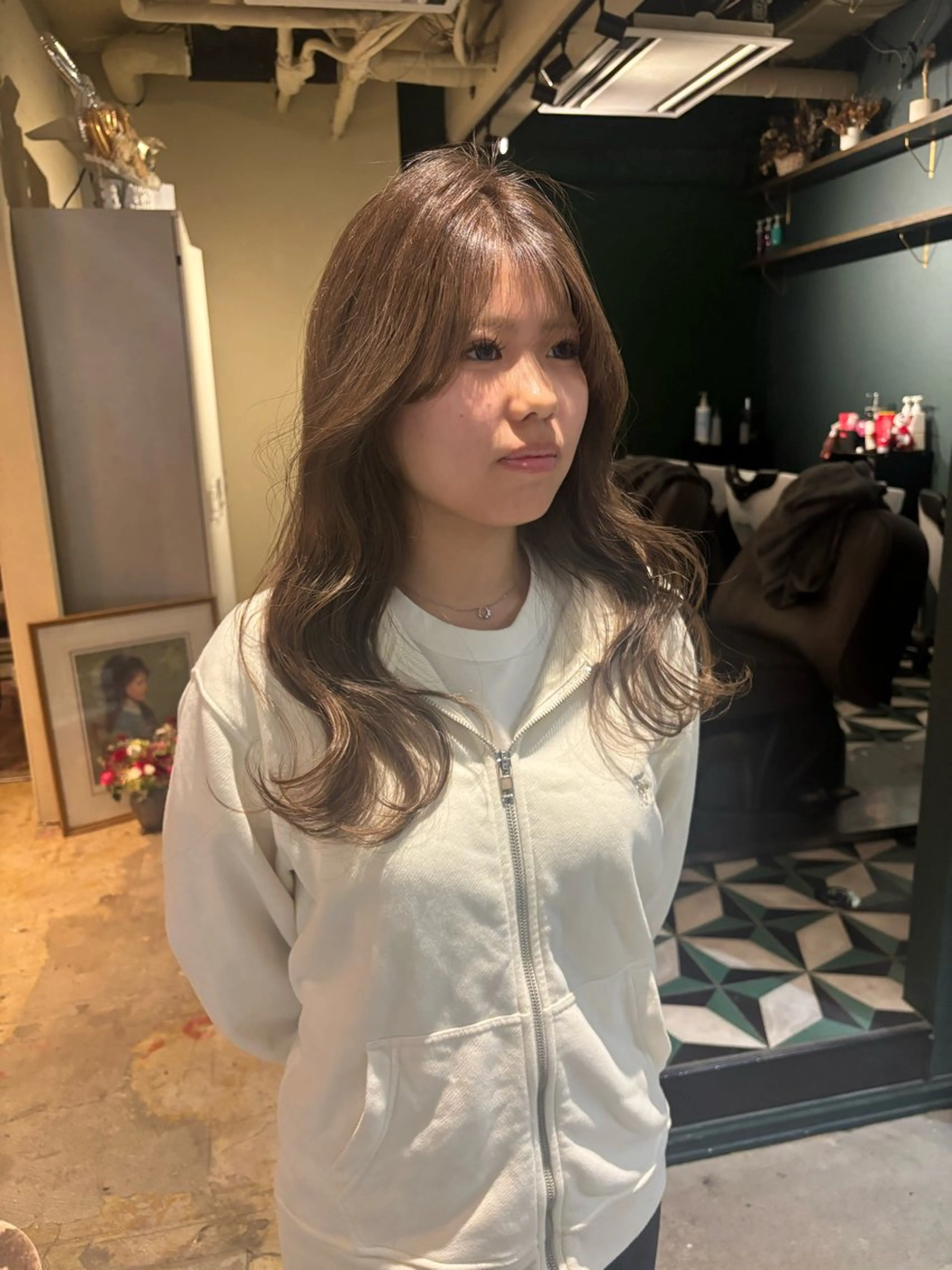 ミディアム カラー ブリーチ/エクステ はしもと そな🫧のヘアスタイル