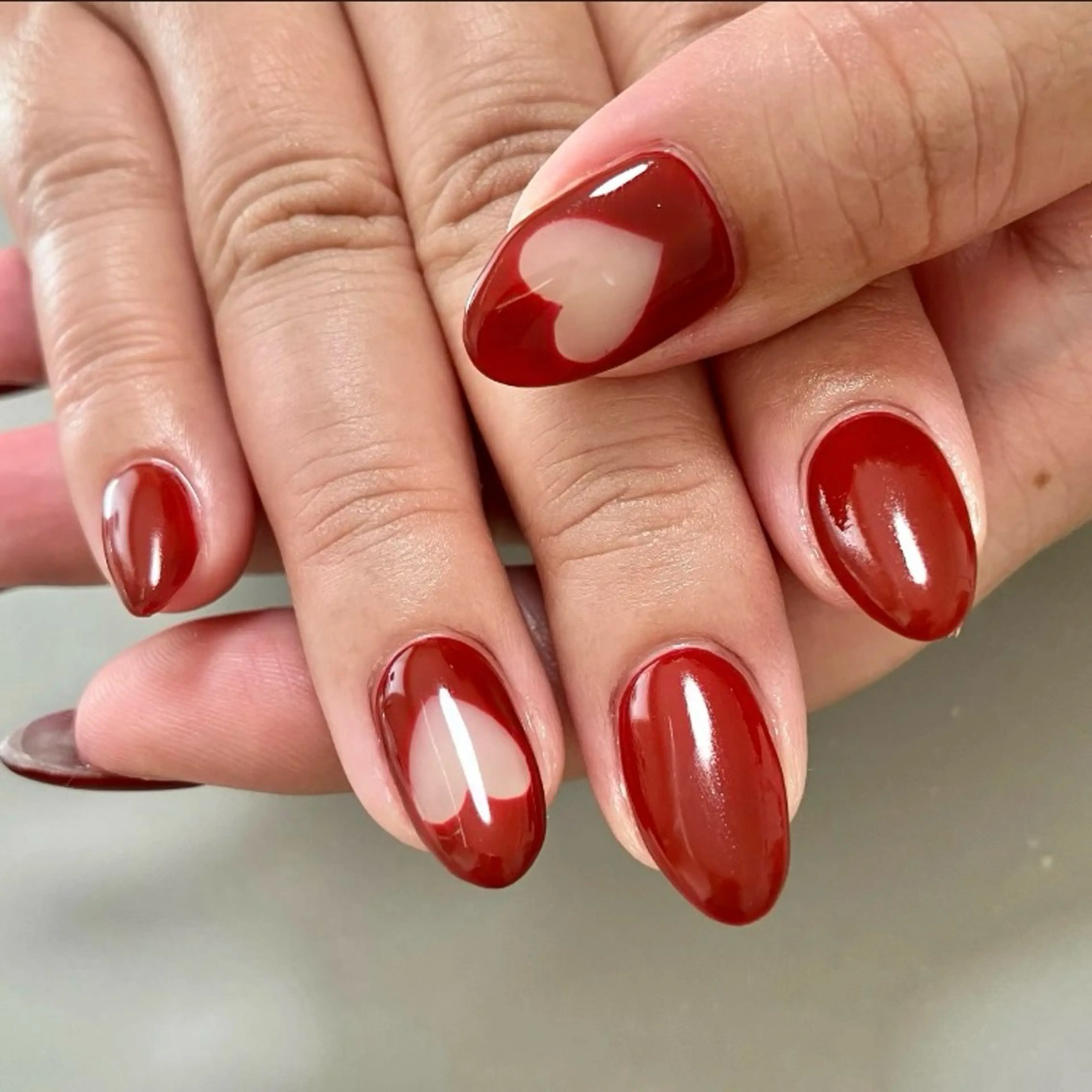 ネイル ハート バレンタイン 冬ネイル クリスマス mmai_ linoahnailのネイルデザイン