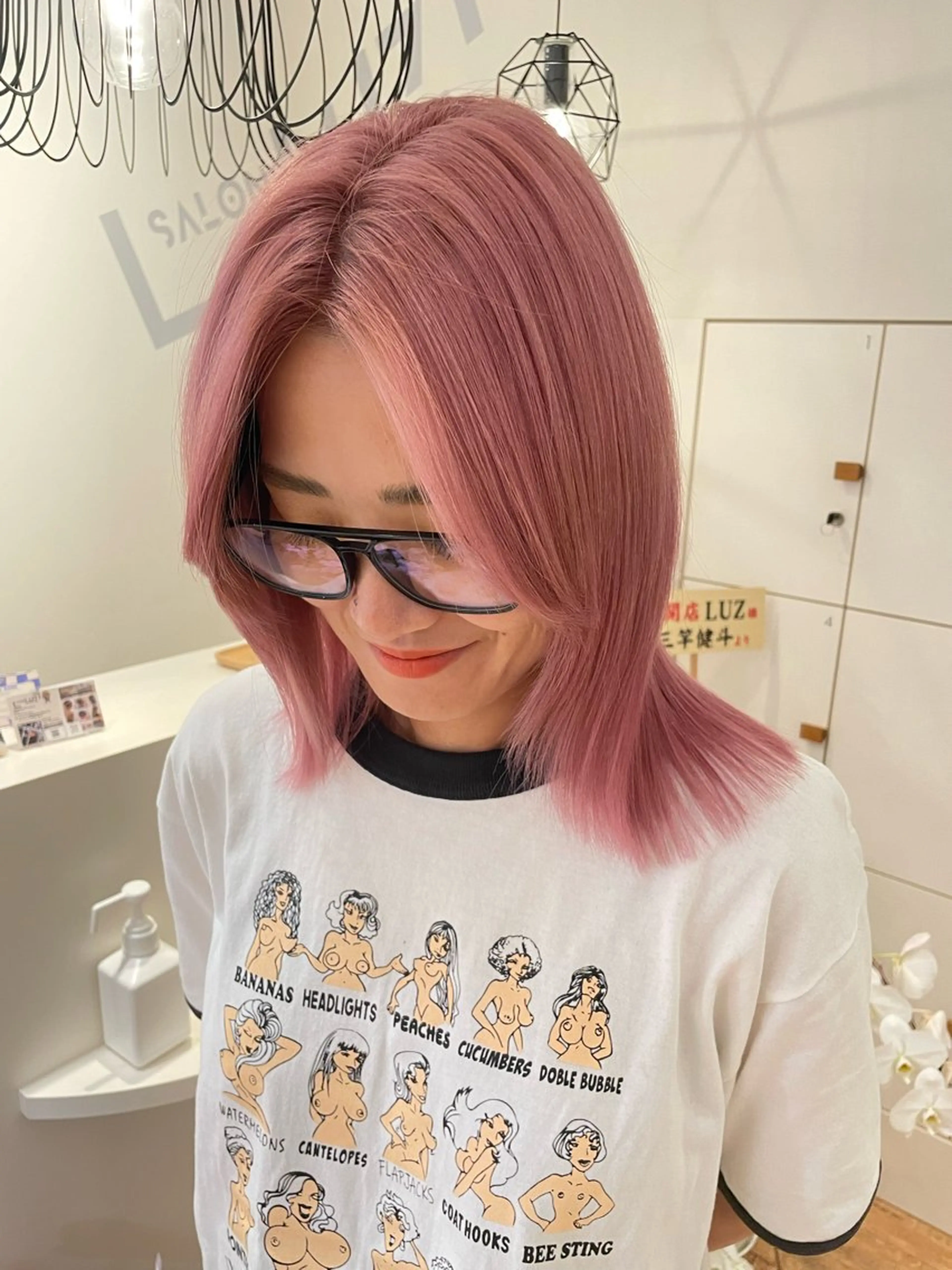 ミディアム カラー ピンクカラー ブリーチ👩‍🦳/ ‪✂︎MANAMIのヘアスタイル