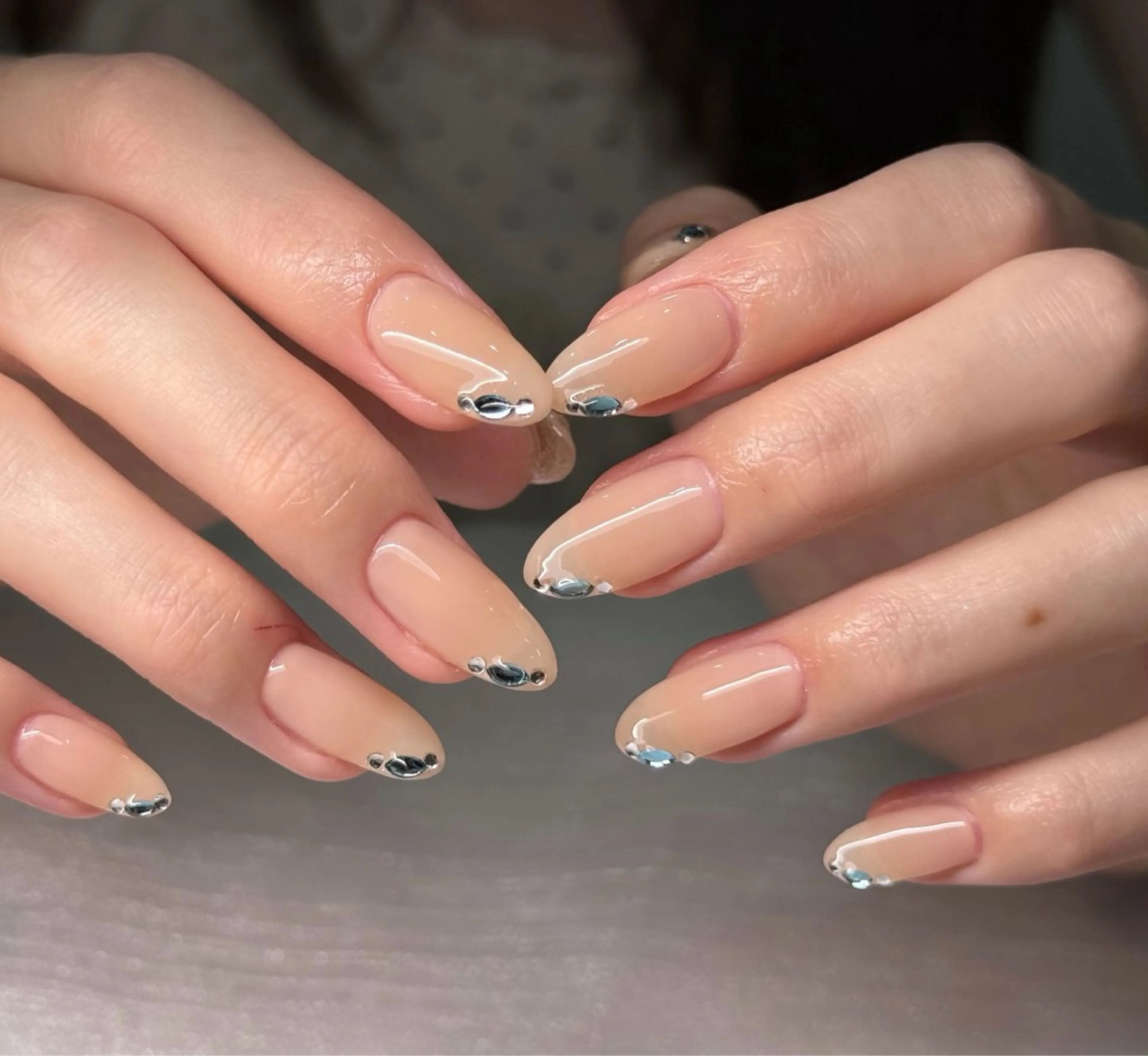 ネイル オーロラネイル ブルー チークネイル フットネイル フレンチネイル ハンドネイル REI レイのネイルデザイン