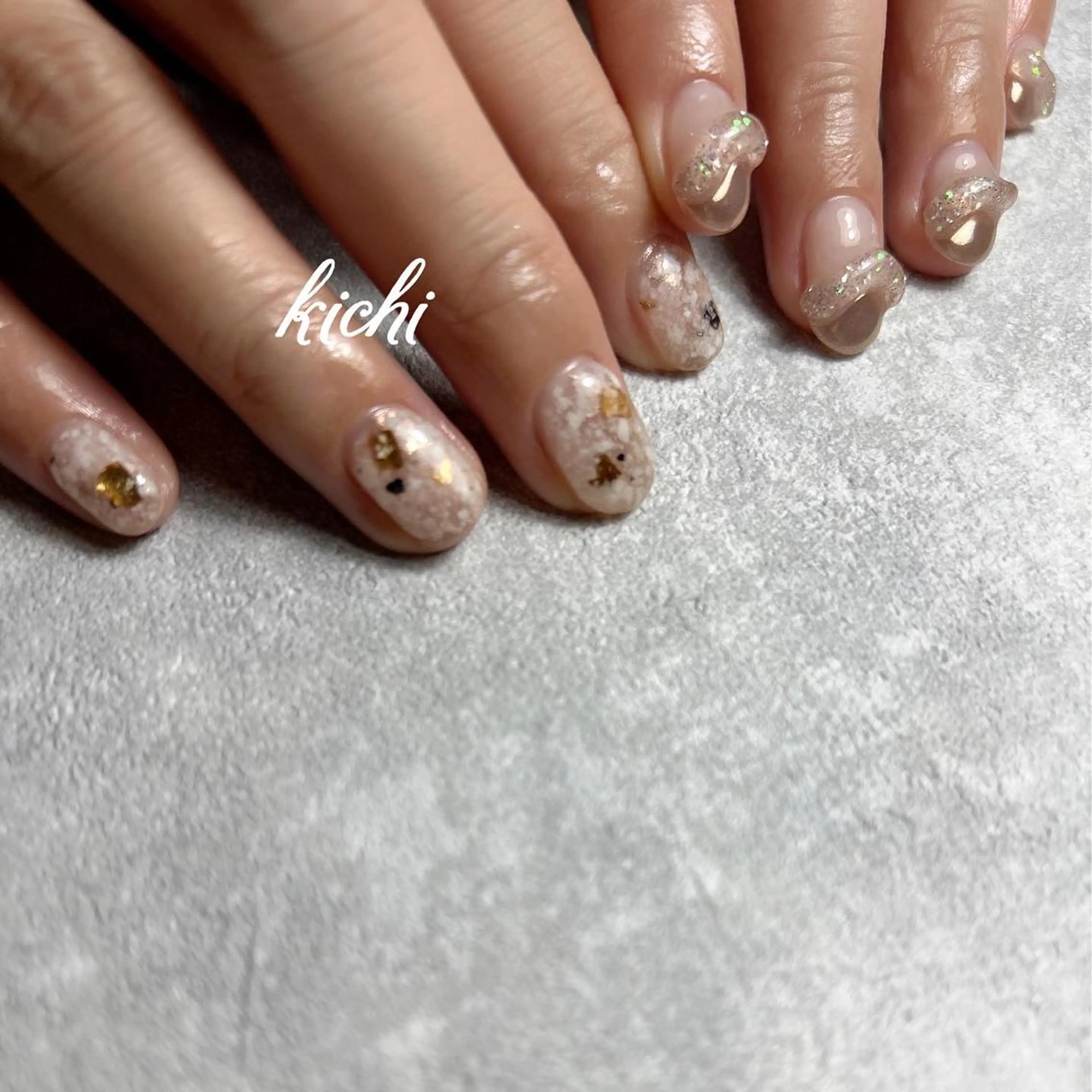 ネイル ジェルネイル 持ち込み ニュアンスネイル パラジェル シンプルネイル kichi・: *のネイルデザイン