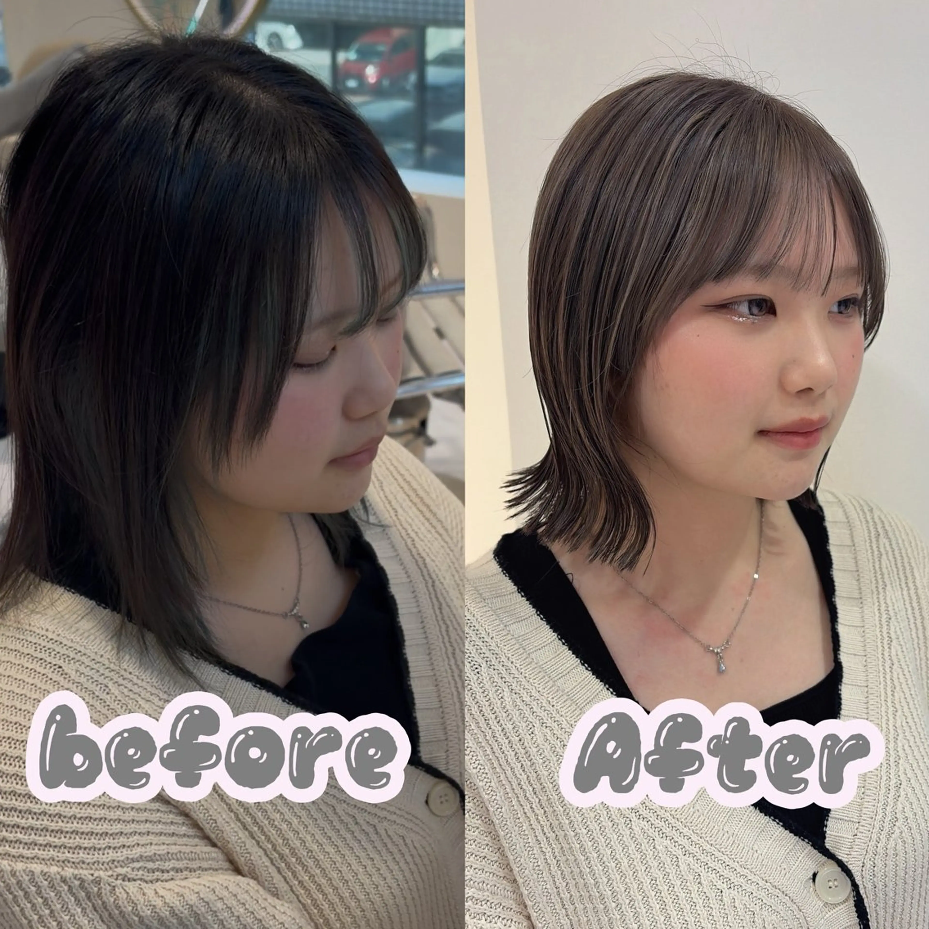 ショート カラー グレージュ 韓国風ヘア カット ヘアカラー トリートメント 名駅/ハイトーン /Y2k/YUNAのヘアスタイル