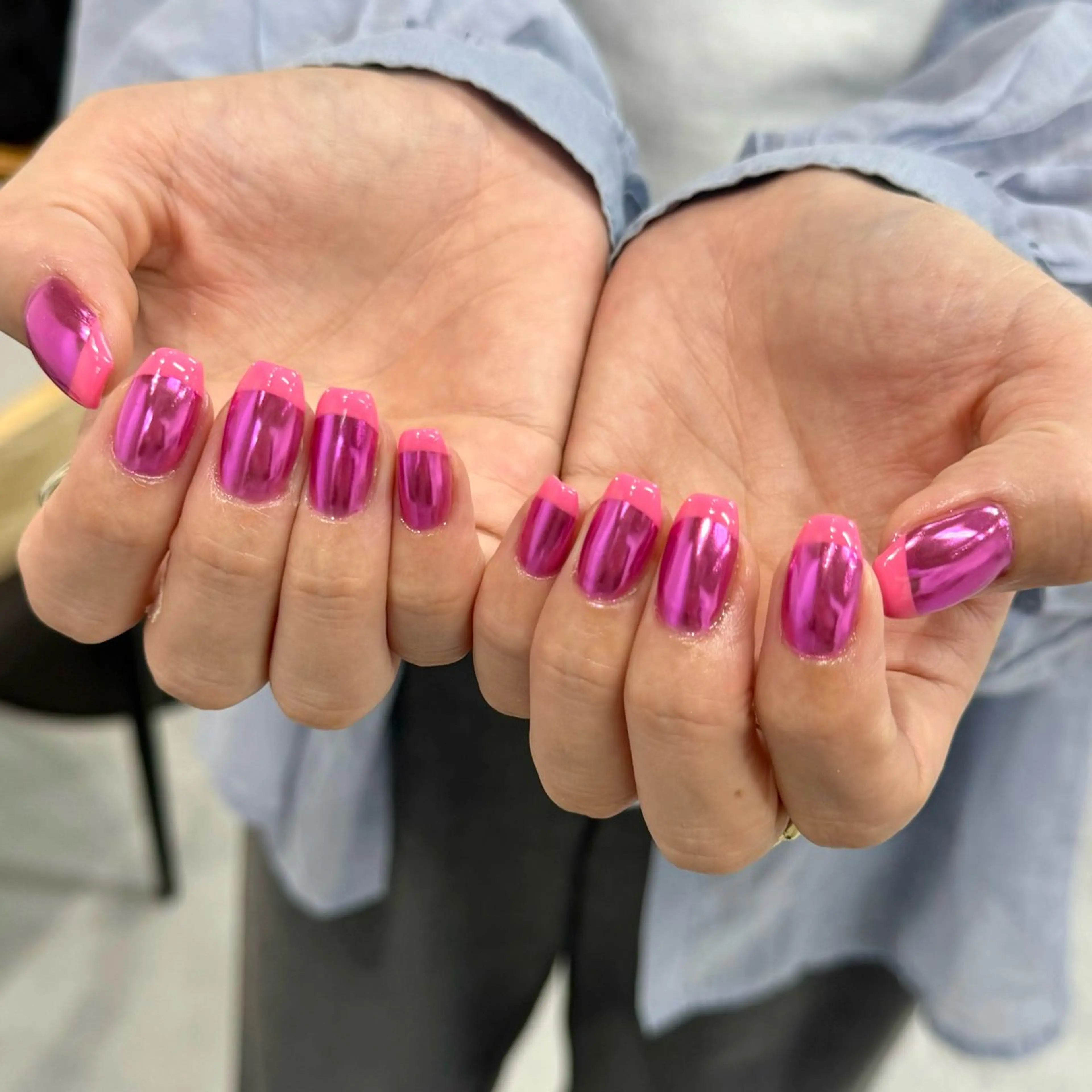 ネイル フレンチネイル ミラーネイル ハンドネイル HARUKA ネイリスト福岡/薬院のネイルデザイン