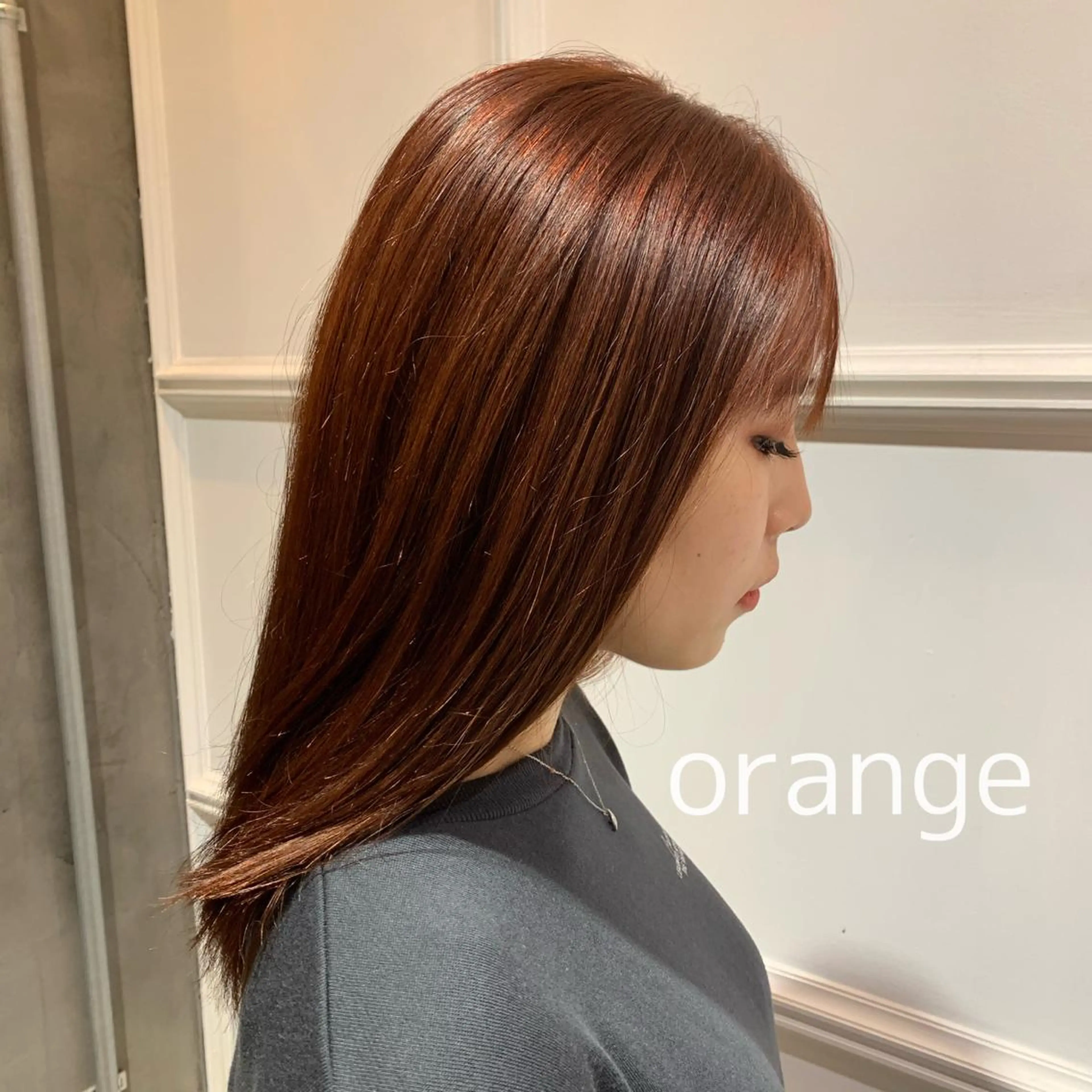 セミロング カラー 髪質改善カラー&TR 縮毛矯正/弱酸性矯正のヘアスタイル