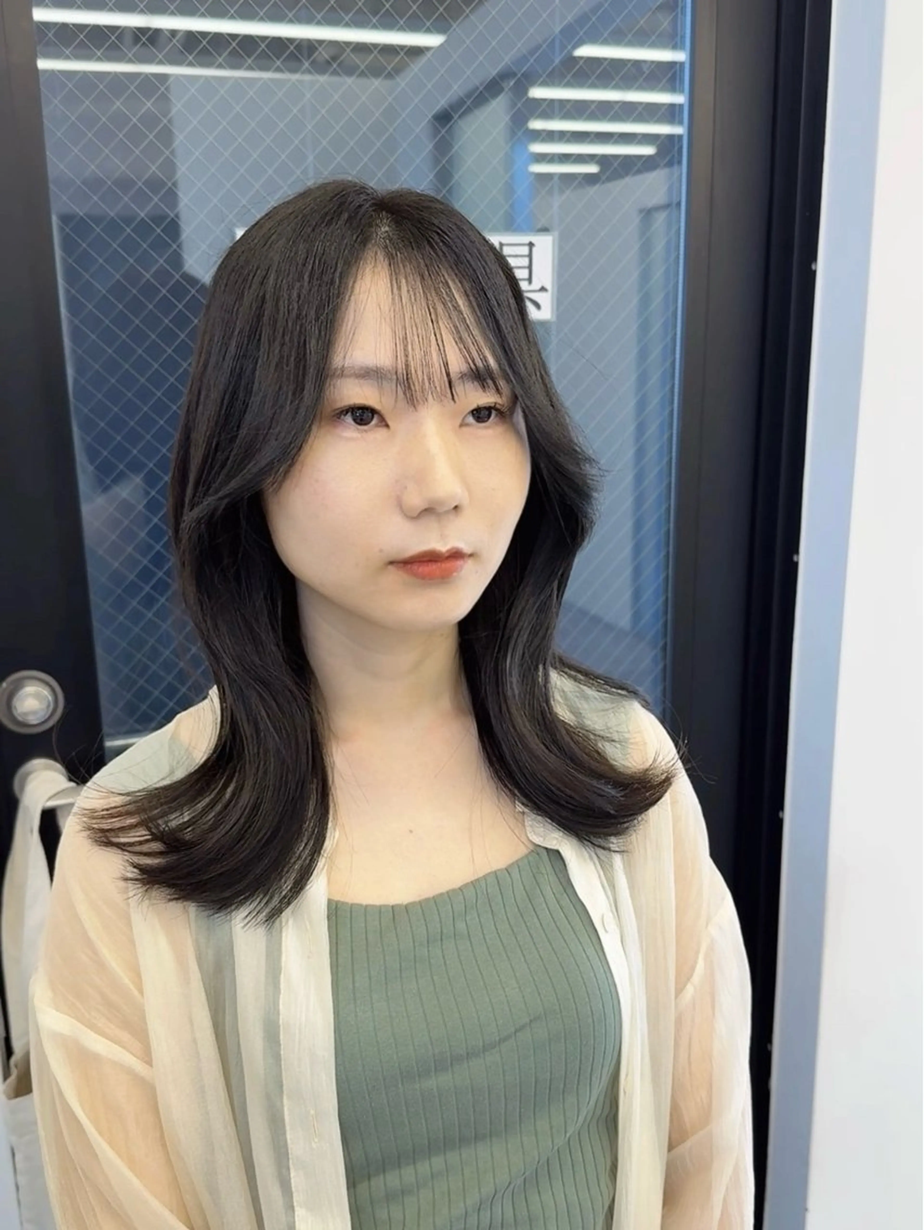 セミロング カラー 韓国風ヘア レイヤーカット トリートメント ワンホンヘア カット ヘアカラー トリートメント 韓国ヘア🇰🇷 スズキのヘアスタイル