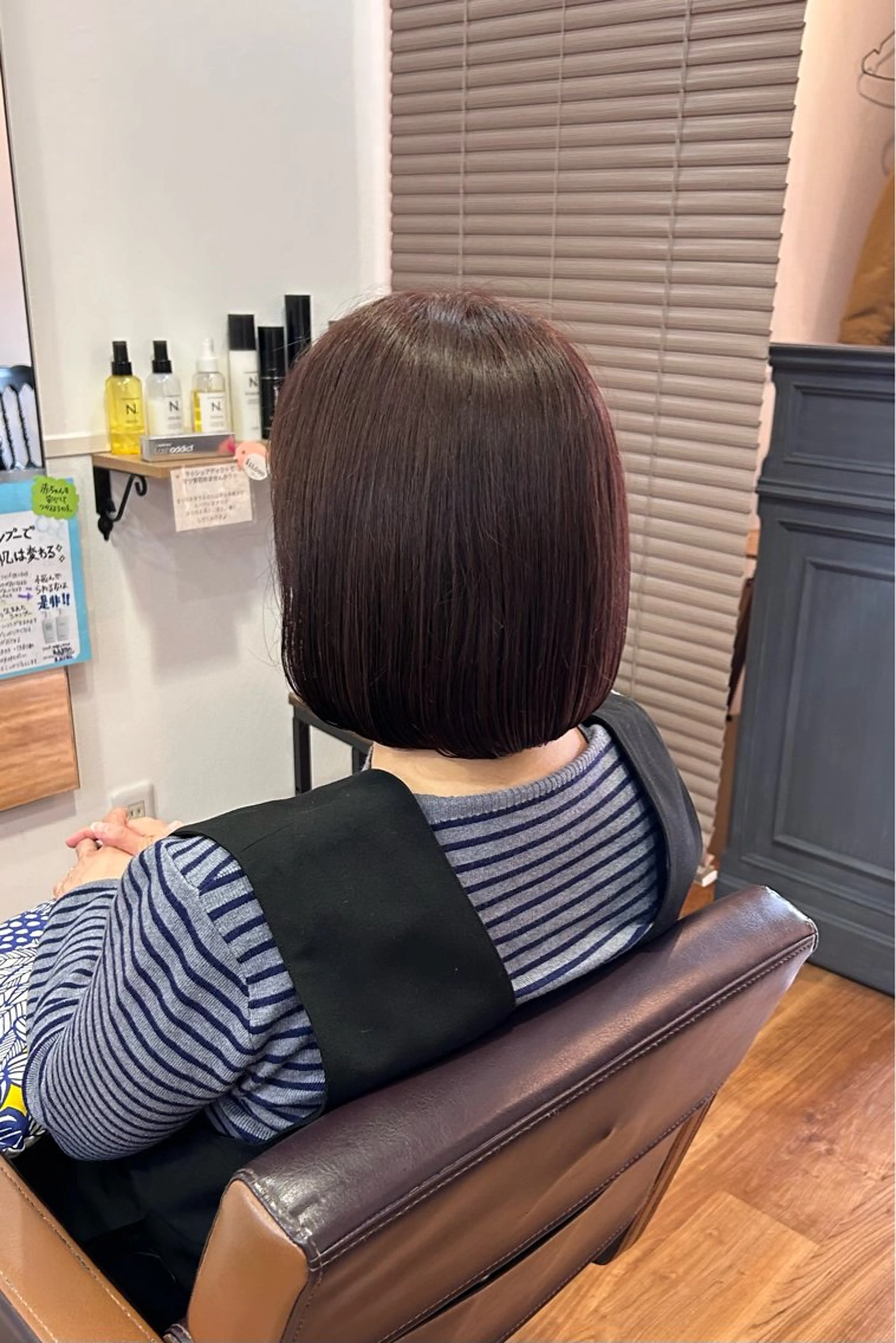 ミディアム カラー ブラウンカラー ピンクカラー ピンクブラウン 原田 歩実のヘアスタイル