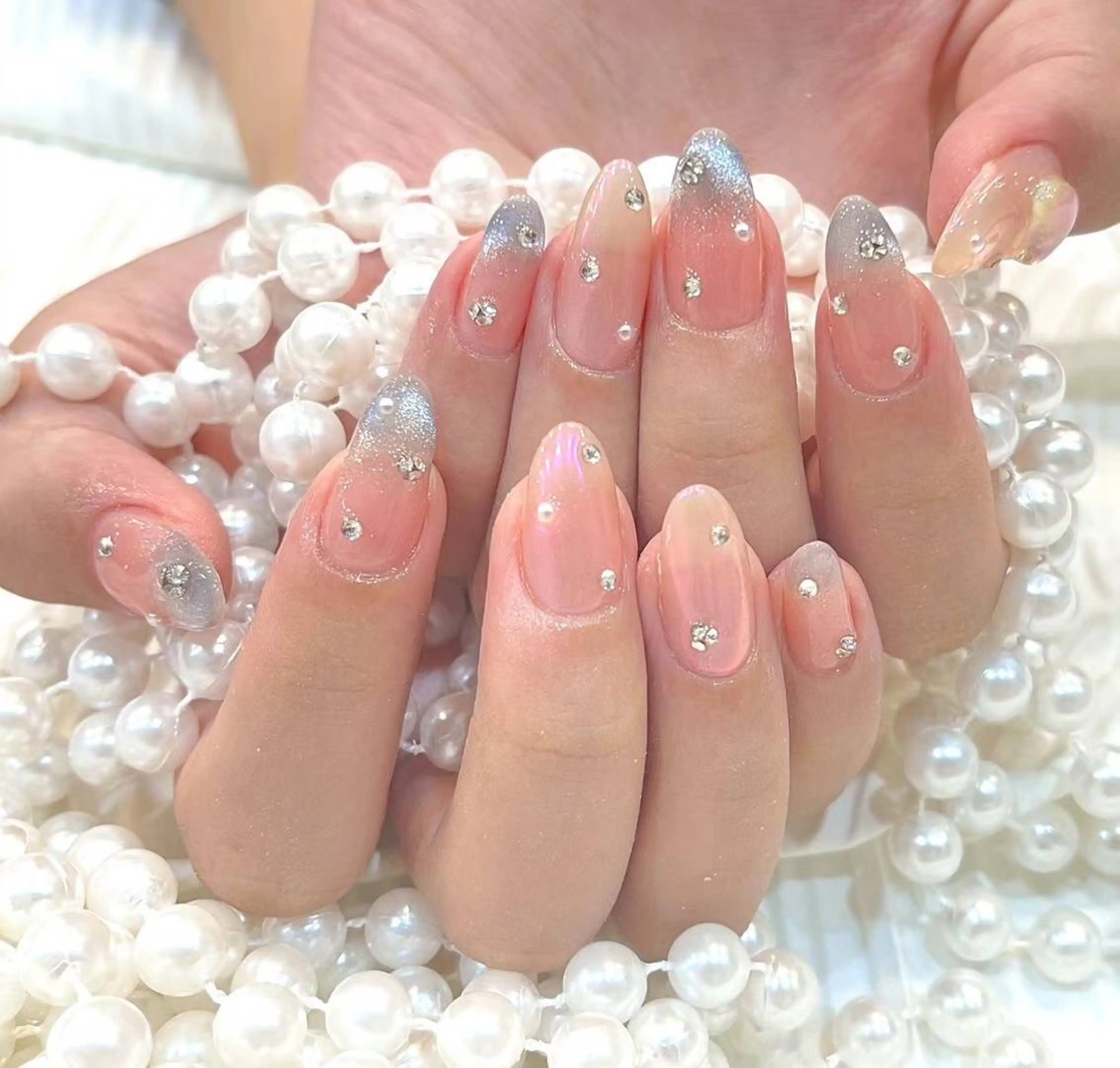 ネイル オーロラネイル クリアネイル マグネットネイル babarla Nailのネイルデザイン