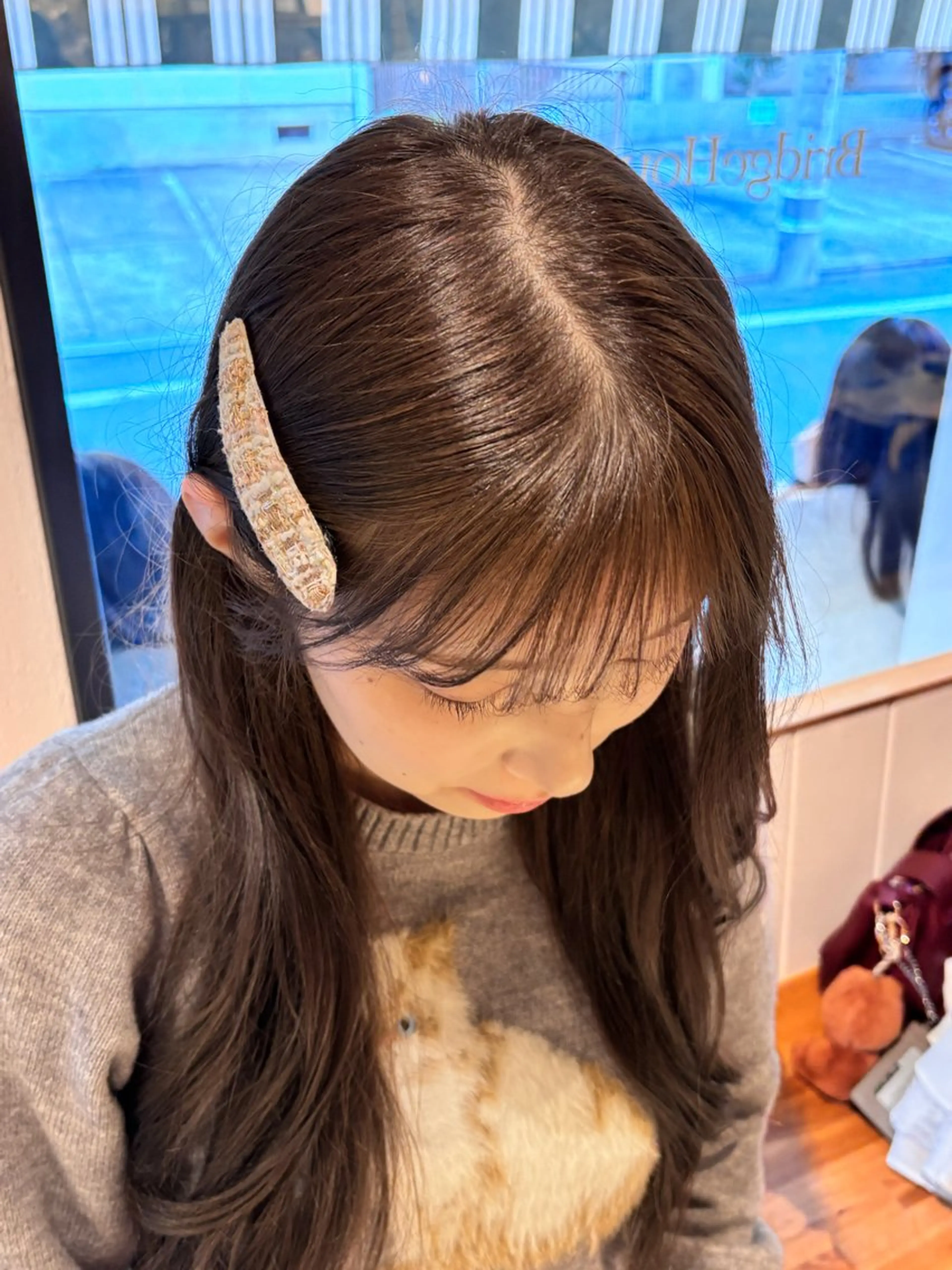 ロング カラー ベージュカラー ヘーゼル ヘアカラー ヘーゼルベージュ/ 赤み消し/はるのヘアスタイル