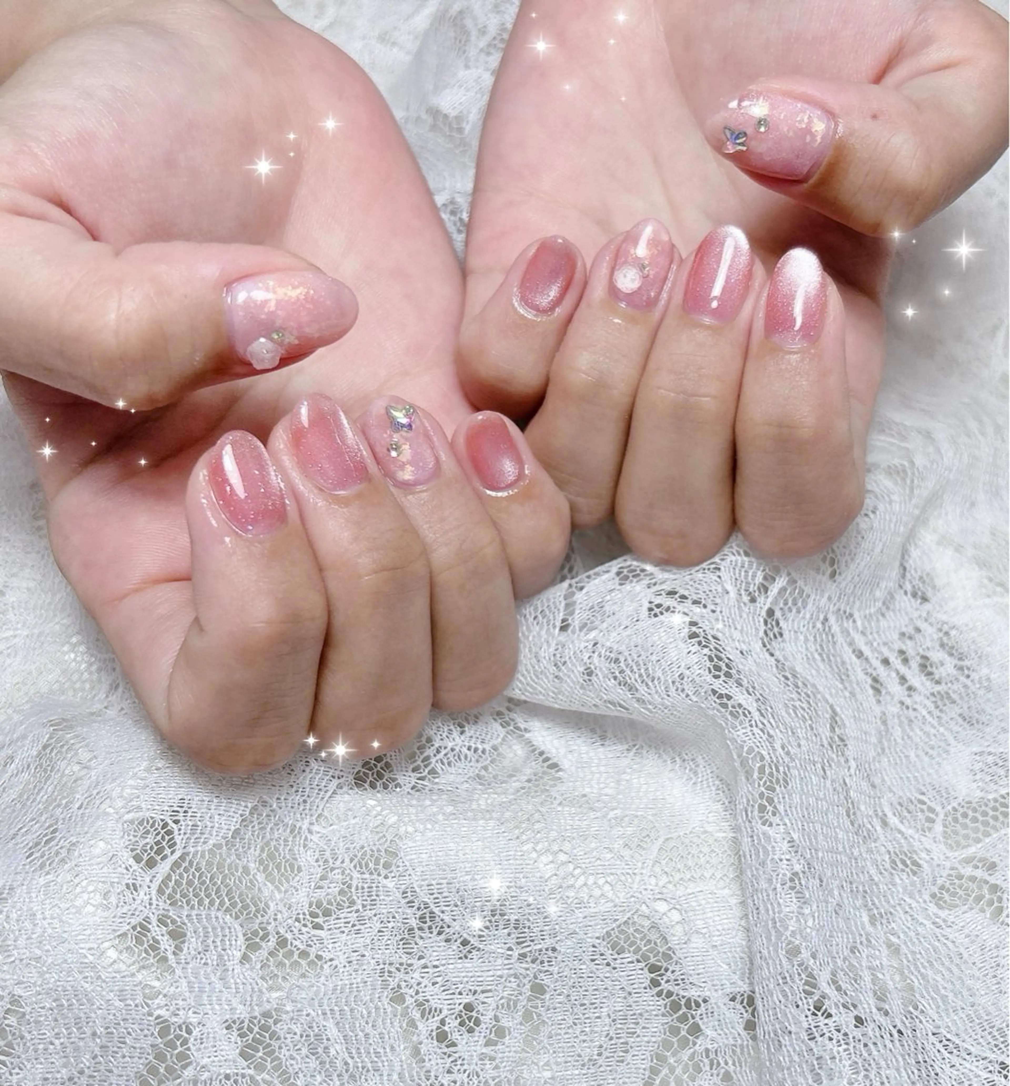 ネイル ピンク ハンドネイル FLARE NAIL フレアネイルのネイルデザイン