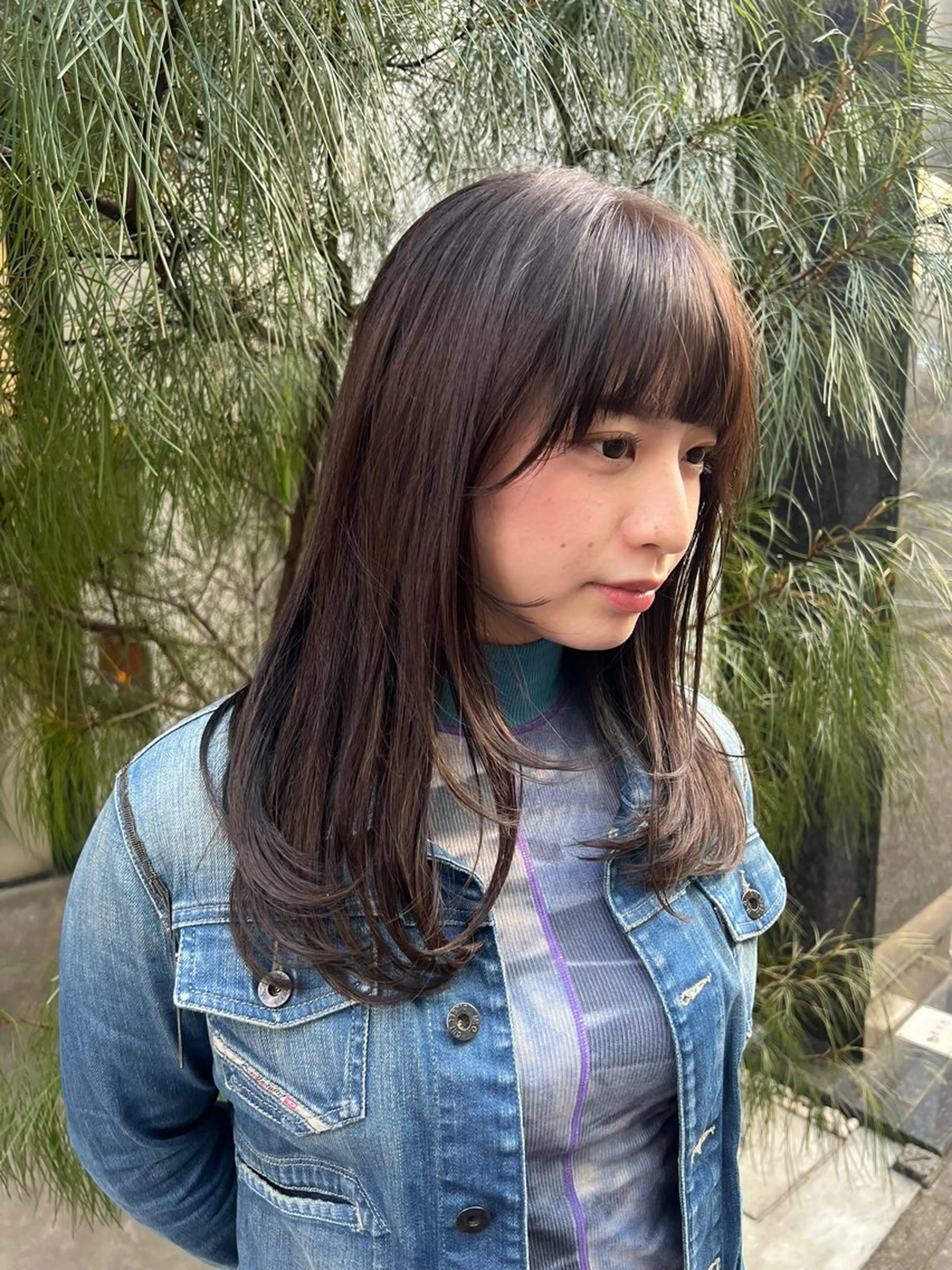 ミディアム カラー 岡本 琉唯のヘアスタイル