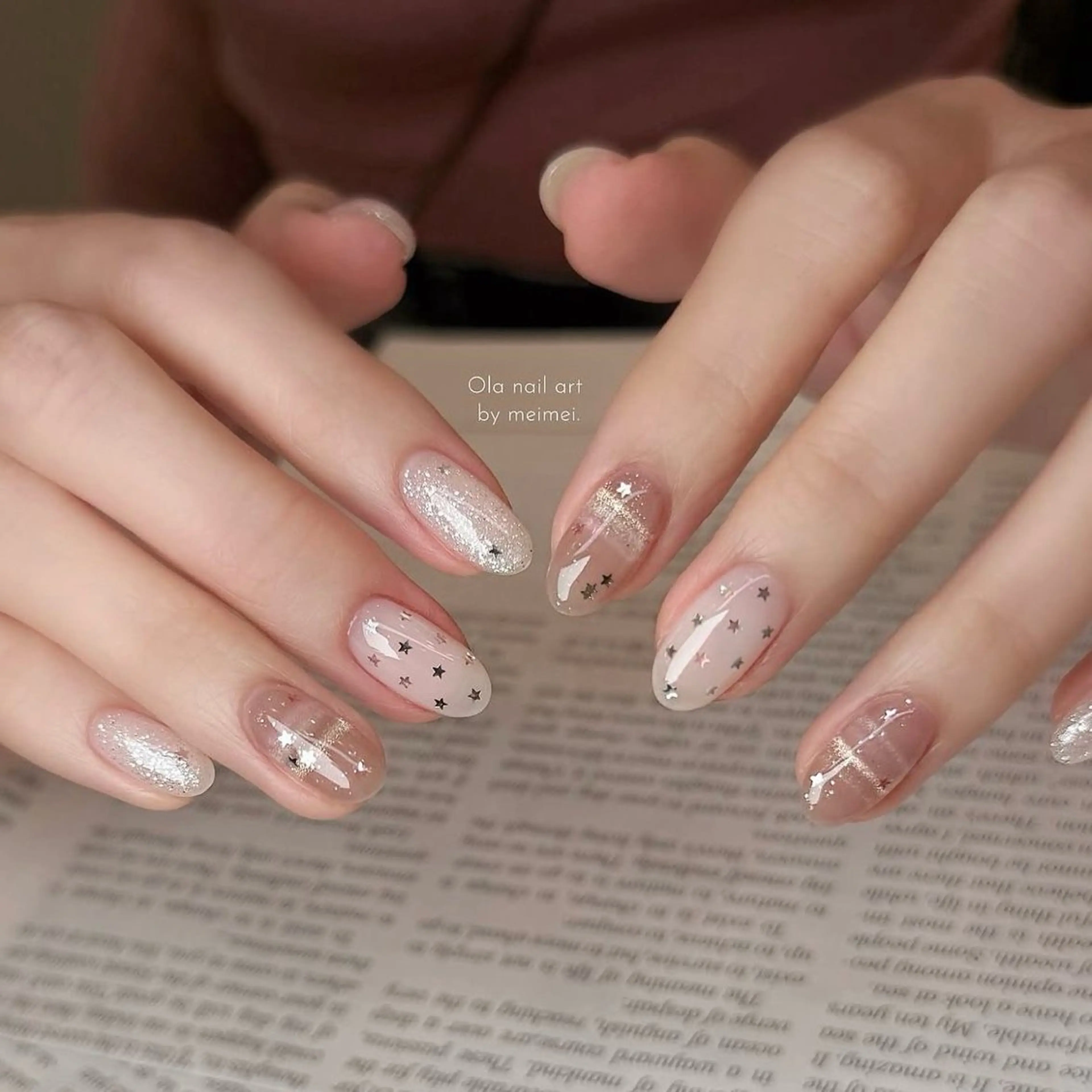 ネイル 韓国ネイル 持ち込み ニュアンスネイル ネイルチップ 冬ネイル LISA ANA.CHUOのネイルデザイン