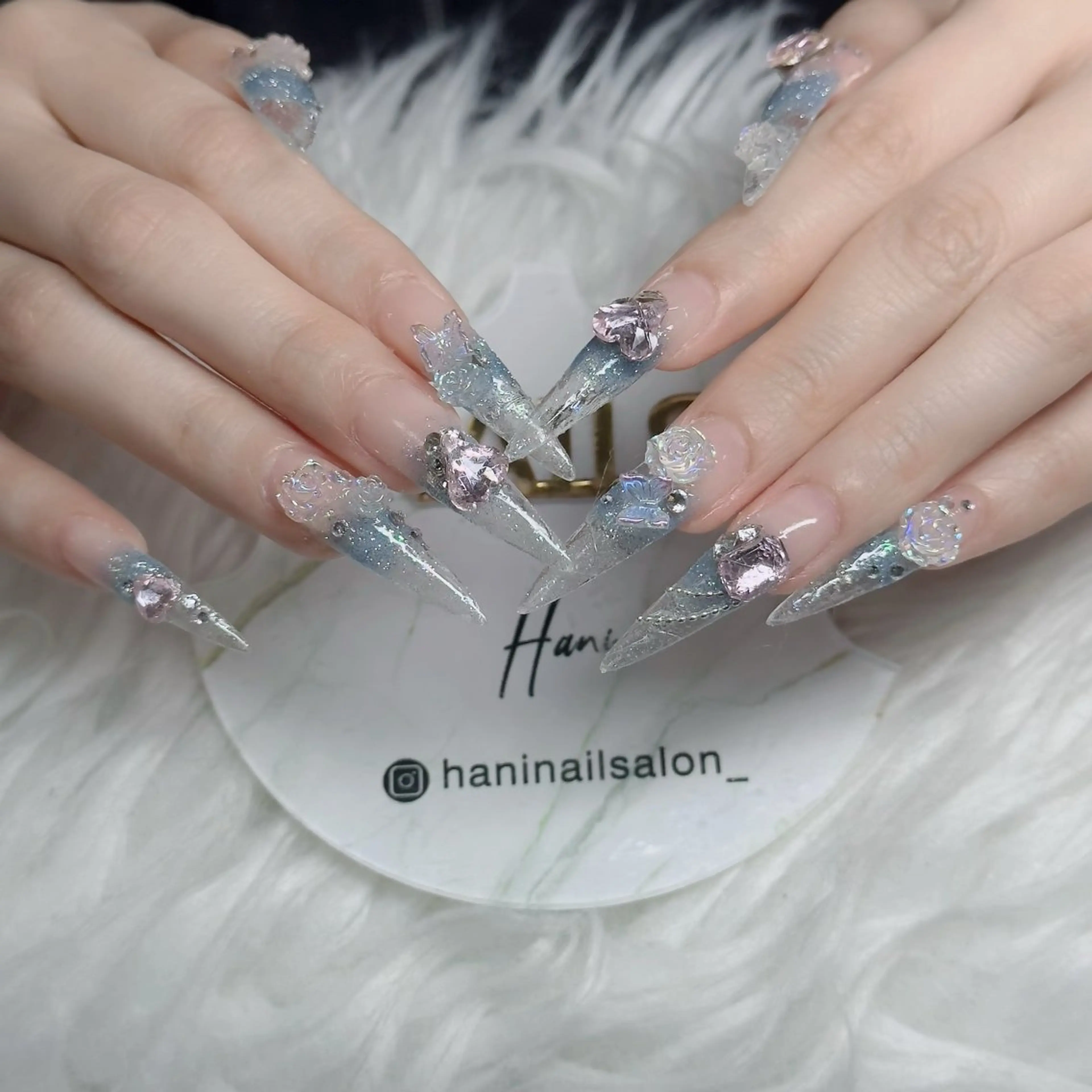 ネイル フットネイル フレンチネイル グラデーション 韓国ネイル ロングネイル ハンドネイル Hani Nail Salonのネイルデザイン