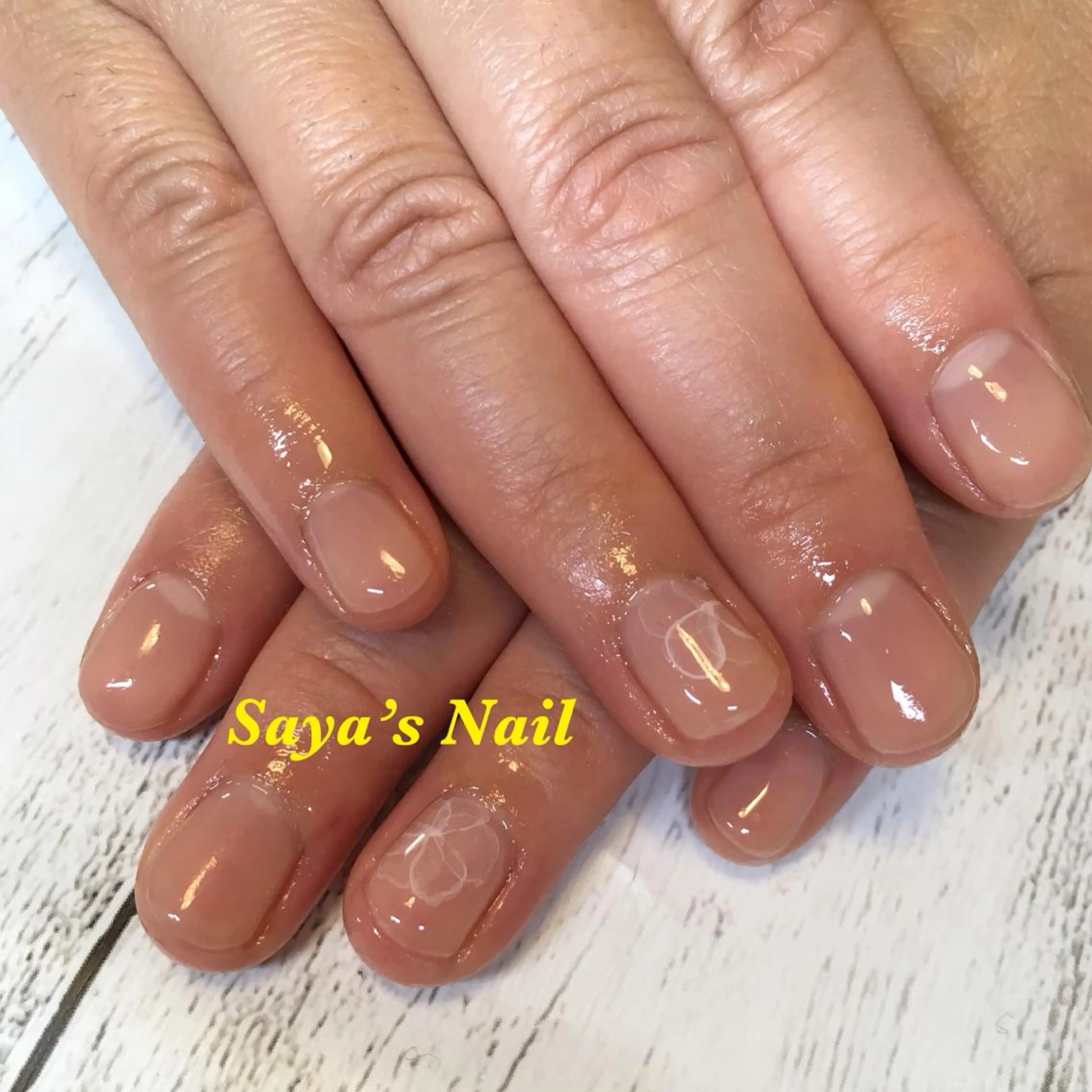 ネイル クリアネイル フラワーネイル ジェルネイル SantéNail SAYAKAのネイルデザイン