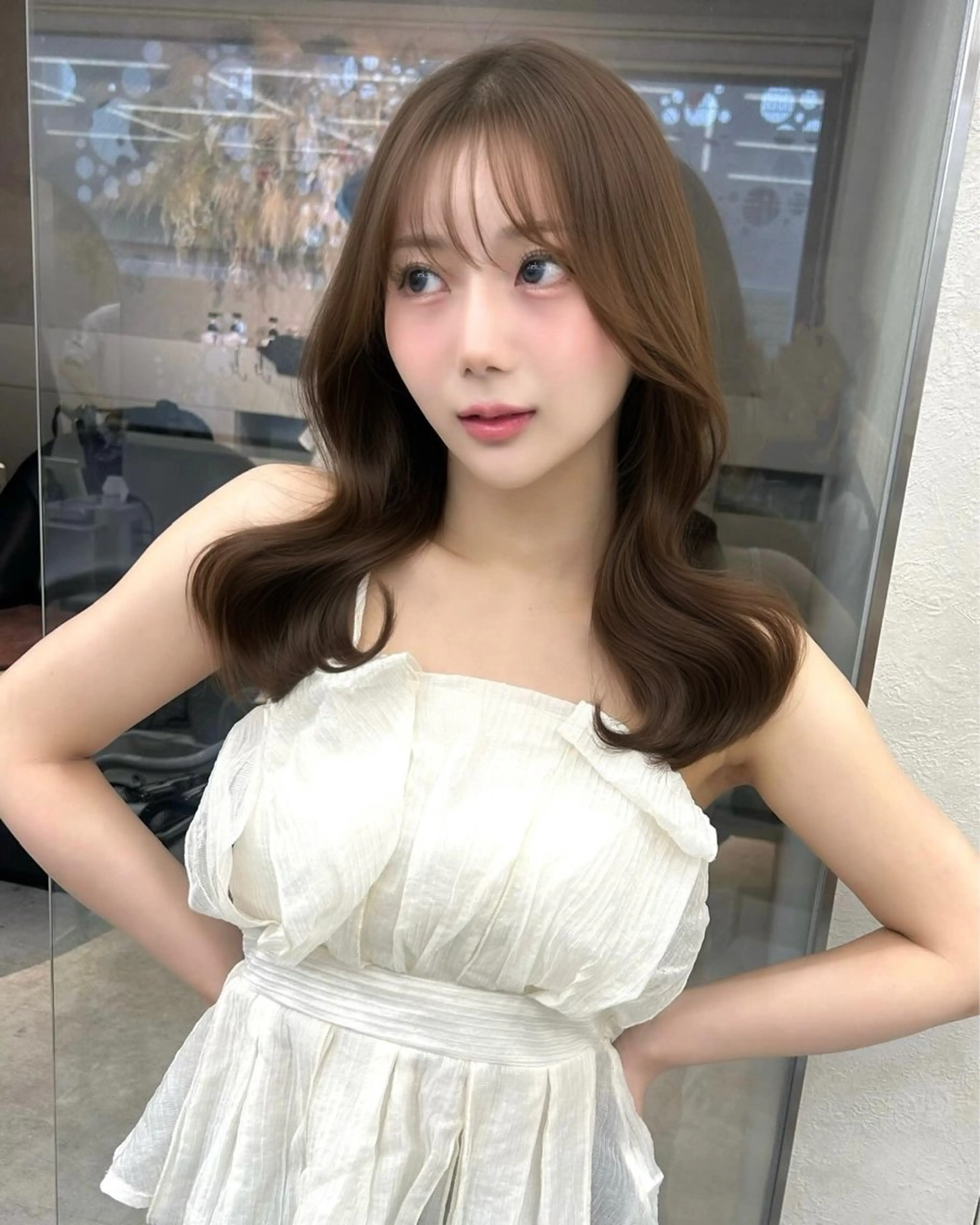 セミロング カラー ヘアアレンジ ヘアカラー トリートメント fumika🎀 ベージュのヘアスタイル