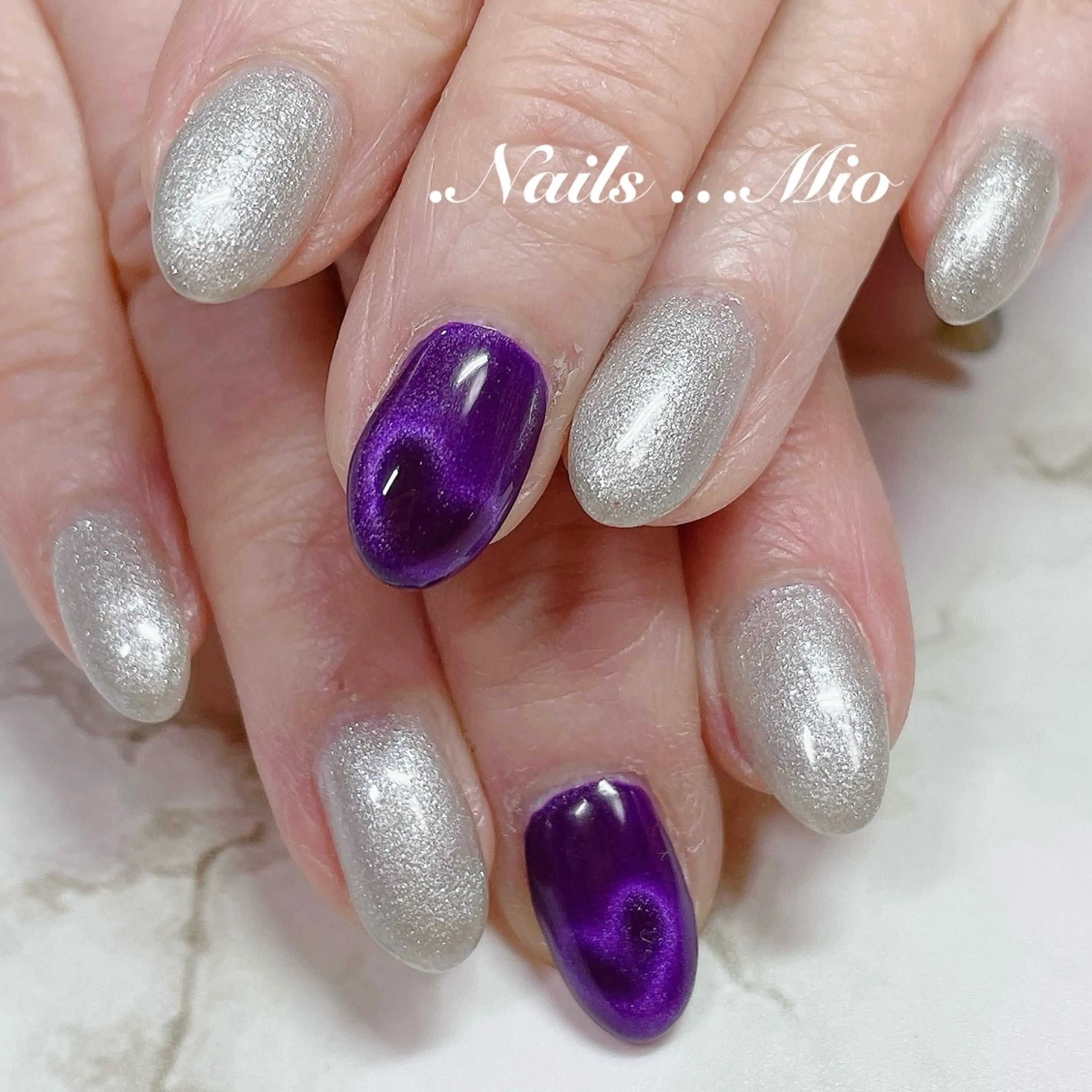 ネイル アートネイル ジェルネイル ハート マグネットネイル ワンカラーネイル .Nails Mio 赤羽西ネイルサロンのネイルデザイン