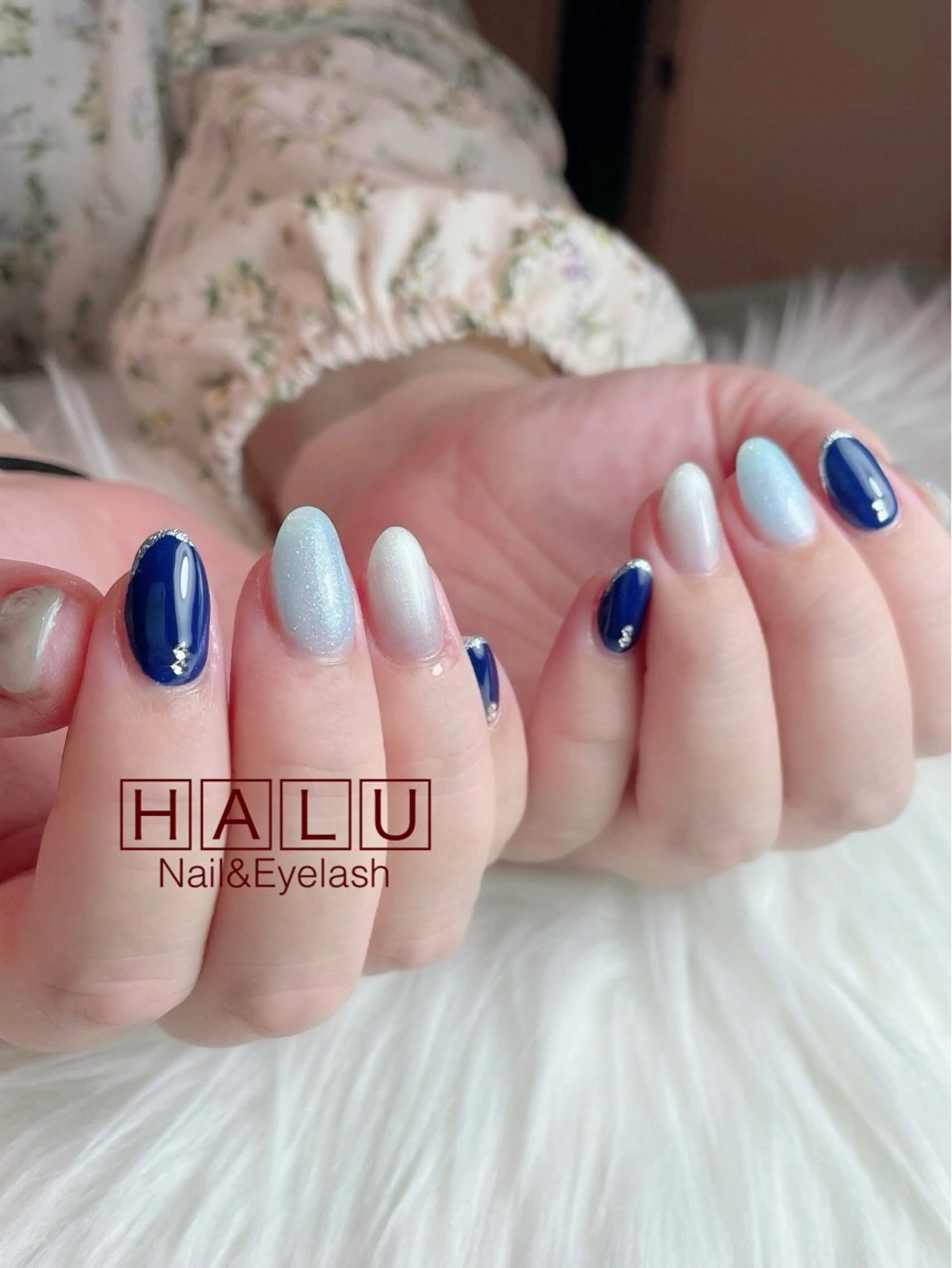 ネイル ブルー HALU ハルのネイルデザイン