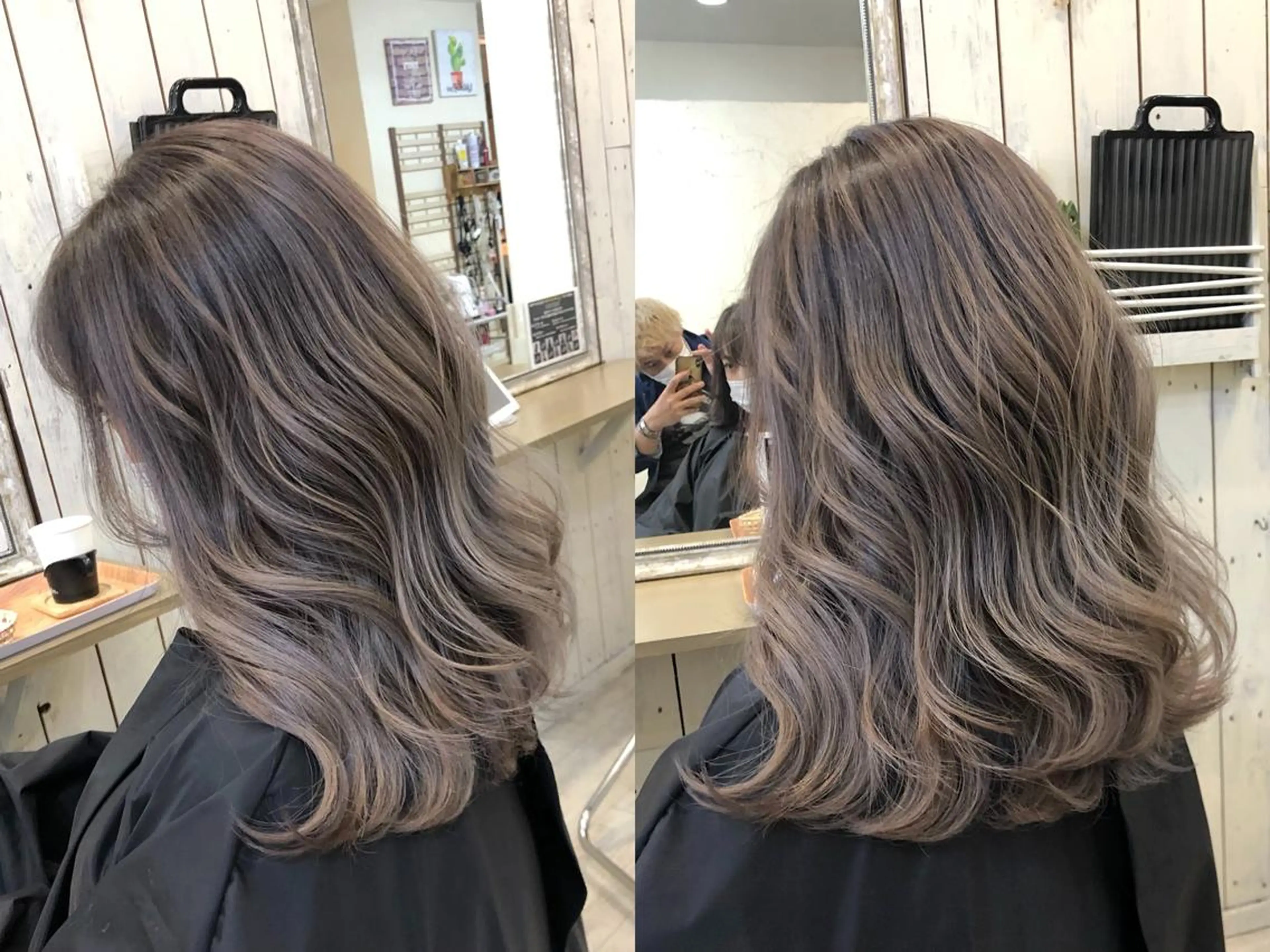 ミディアム カット ヘアカラー 韓国レイヤー外国人風 透明感カラー髪質改善のヘアスタイル