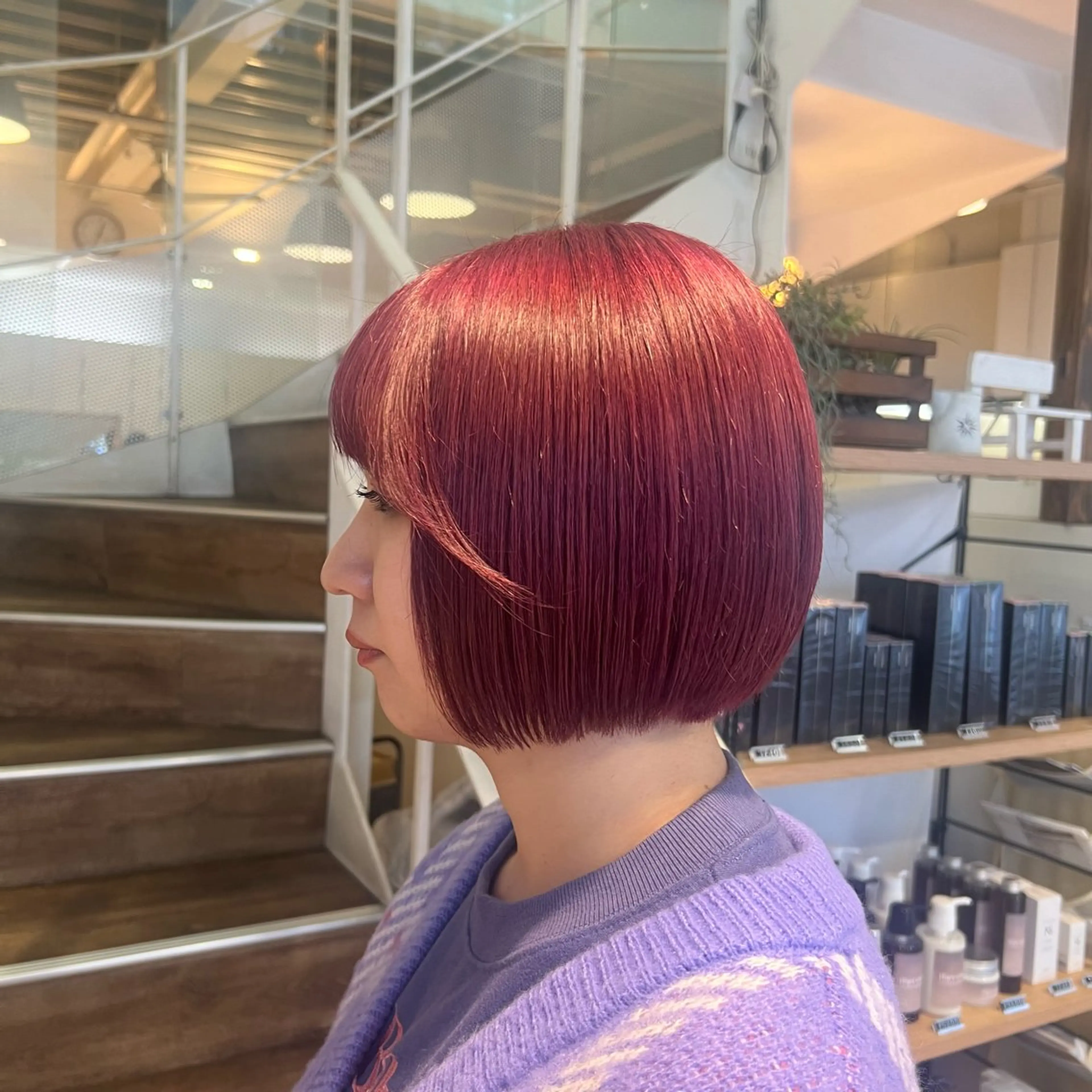 ミディアム ボブ カット ヘアカラー トリートメント インナーカラー♡ Nanakoのヘアスタイル