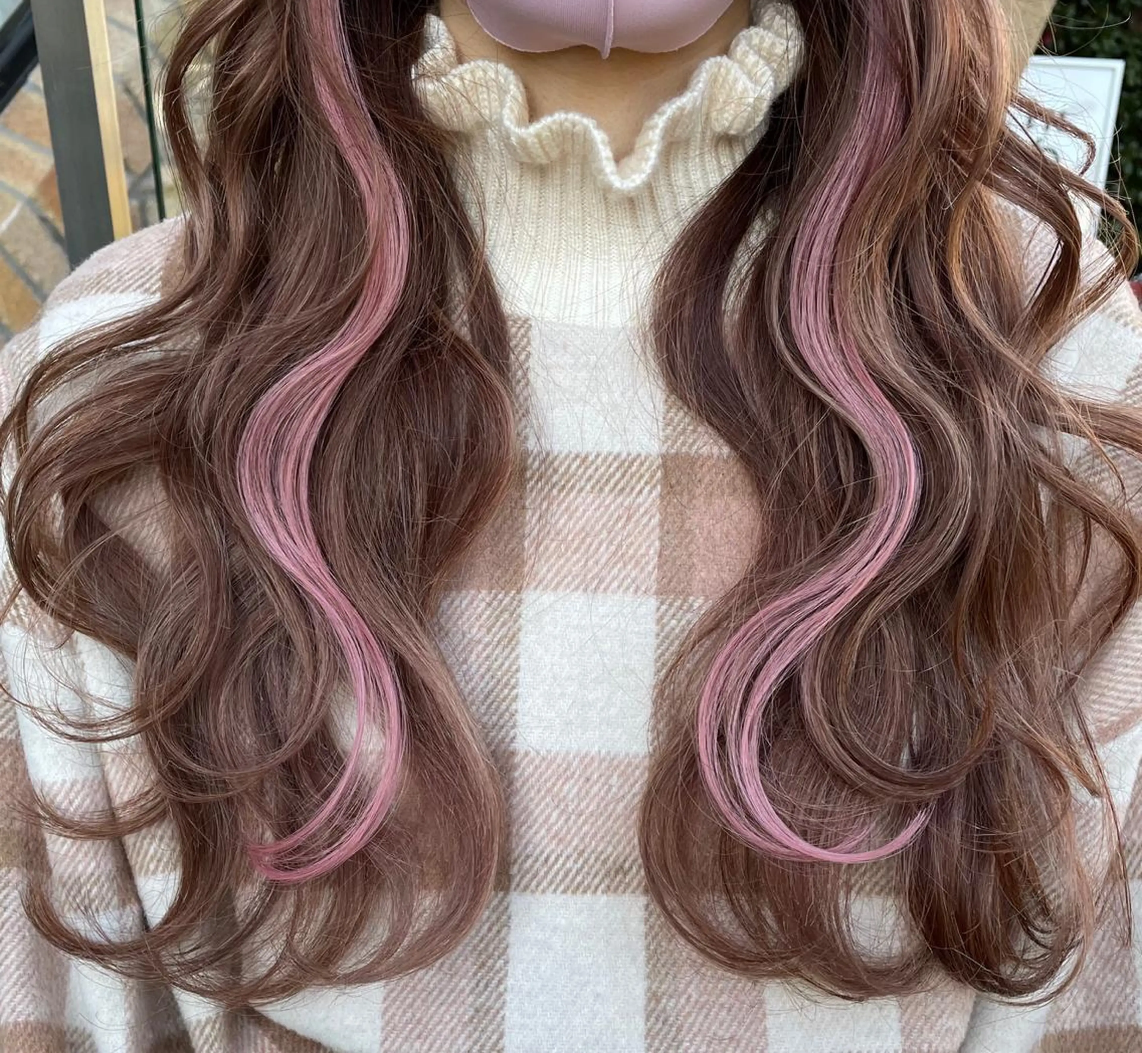 ロング カラー パーマ ヘアアレンジ 編み込みエクステ シールエクステ エクステ カット エクステ ヘアセット 八巻 晴香のヘアスタイル