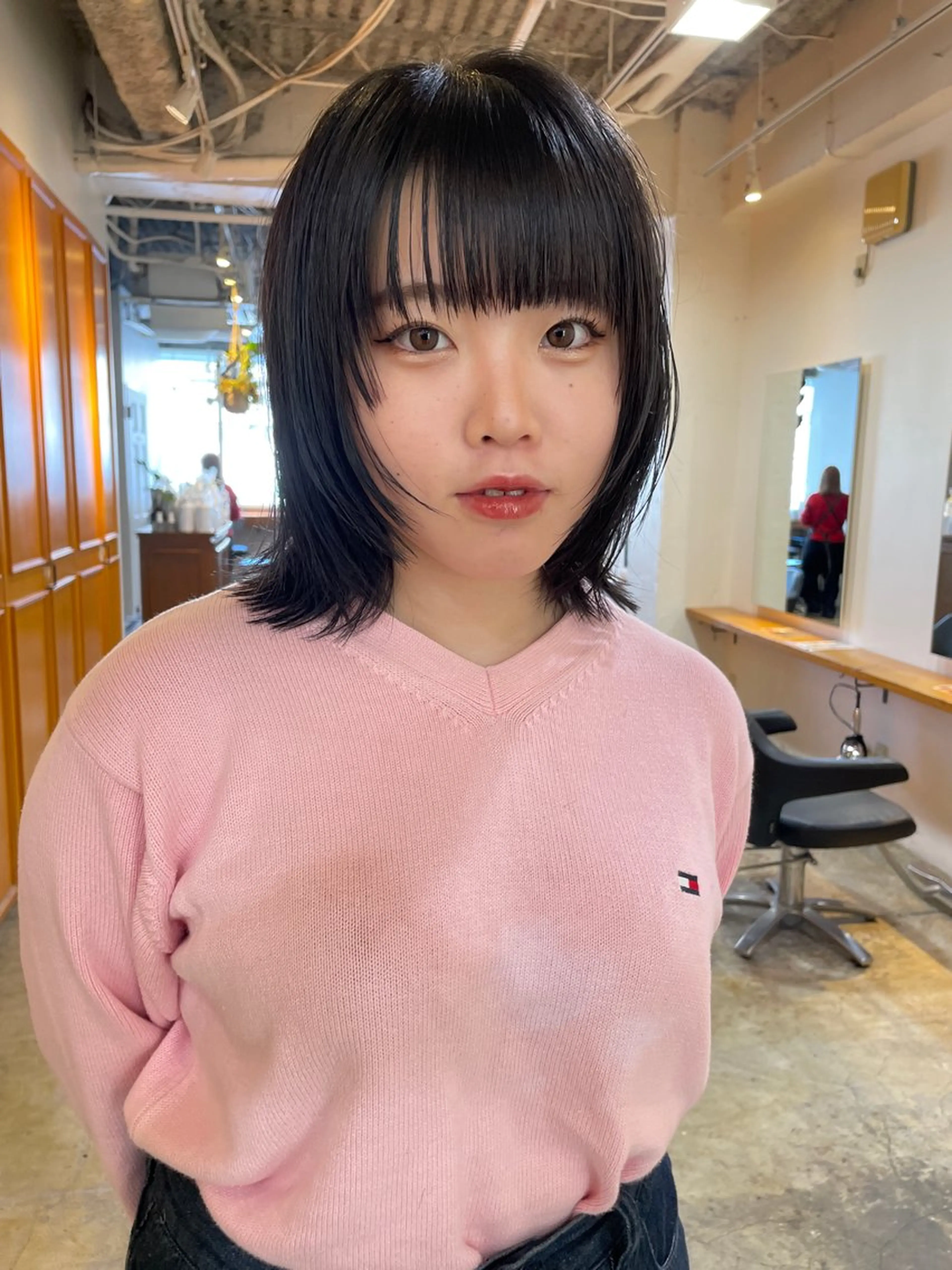 ミディアム カラー 顔周りカット レイヤーカット カット ヘアカラー トリートメント レイヤー/似合わせ TAKUYAのヘアスタイル